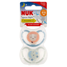 Nuk Space Night szilikon altatócumi, 0-6 hónapos korig, fiú - 2 db kisképe