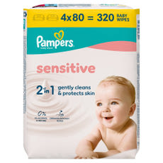 Pampers Sensitive nedves törlőkendő  (4x80) - 320 db kisképe