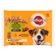 Pedigree Vital Protection felnőtt teljes értékű alutasak kutyáknak, csirke és marhahússal mártásban (4x100 g) - 400 g kisképe