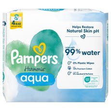 Pampers Harmonie Aqua nedves törlőkendő (4x48) - 192 db kisképe