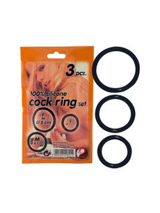 You2Toys szilokon péniszgyűrű trió, fekete - 1 db kisképe