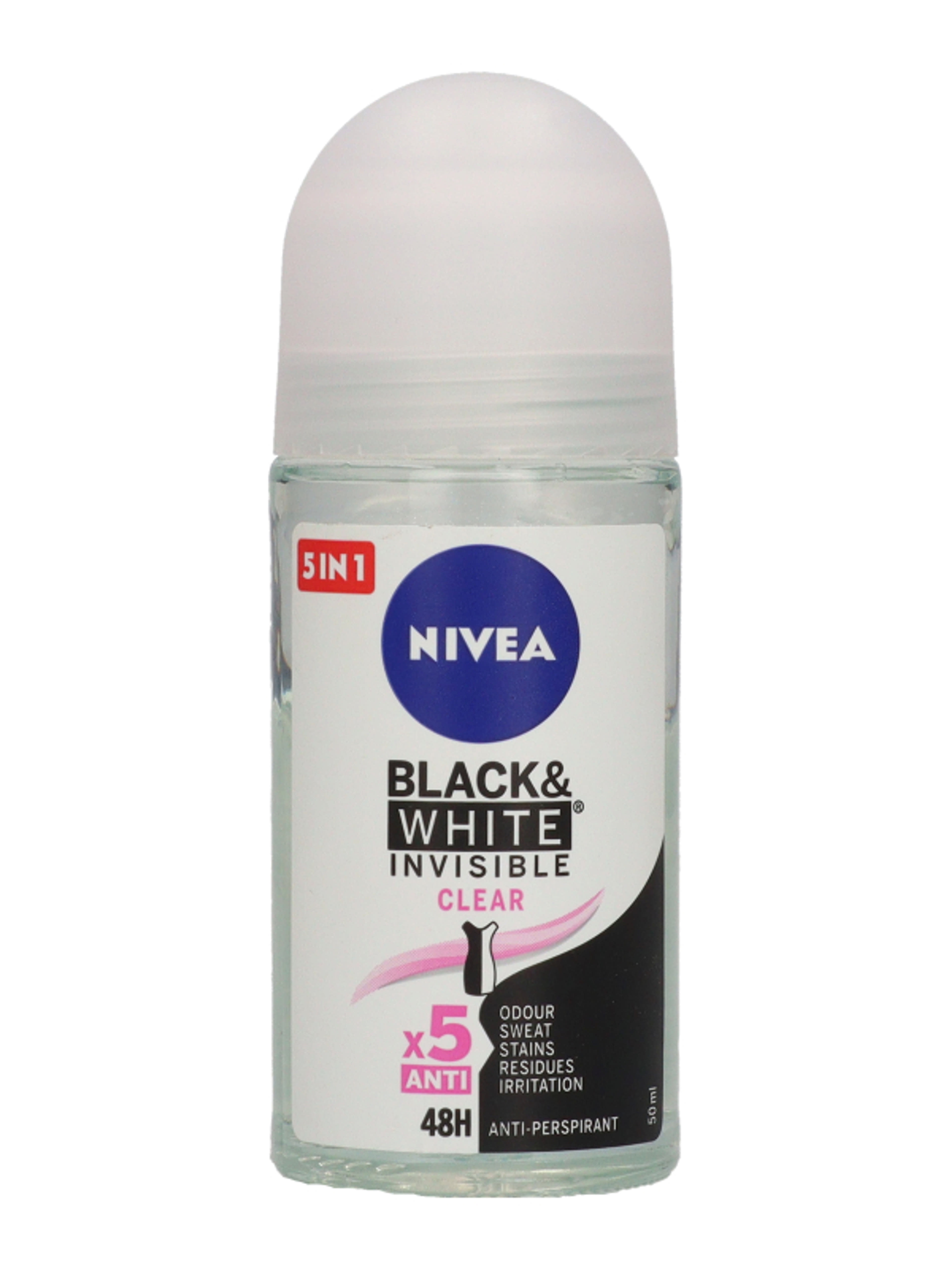 NIVEA Izzadásgátló golyós dezodor Black & White Invisible Clear - 50 ml-3