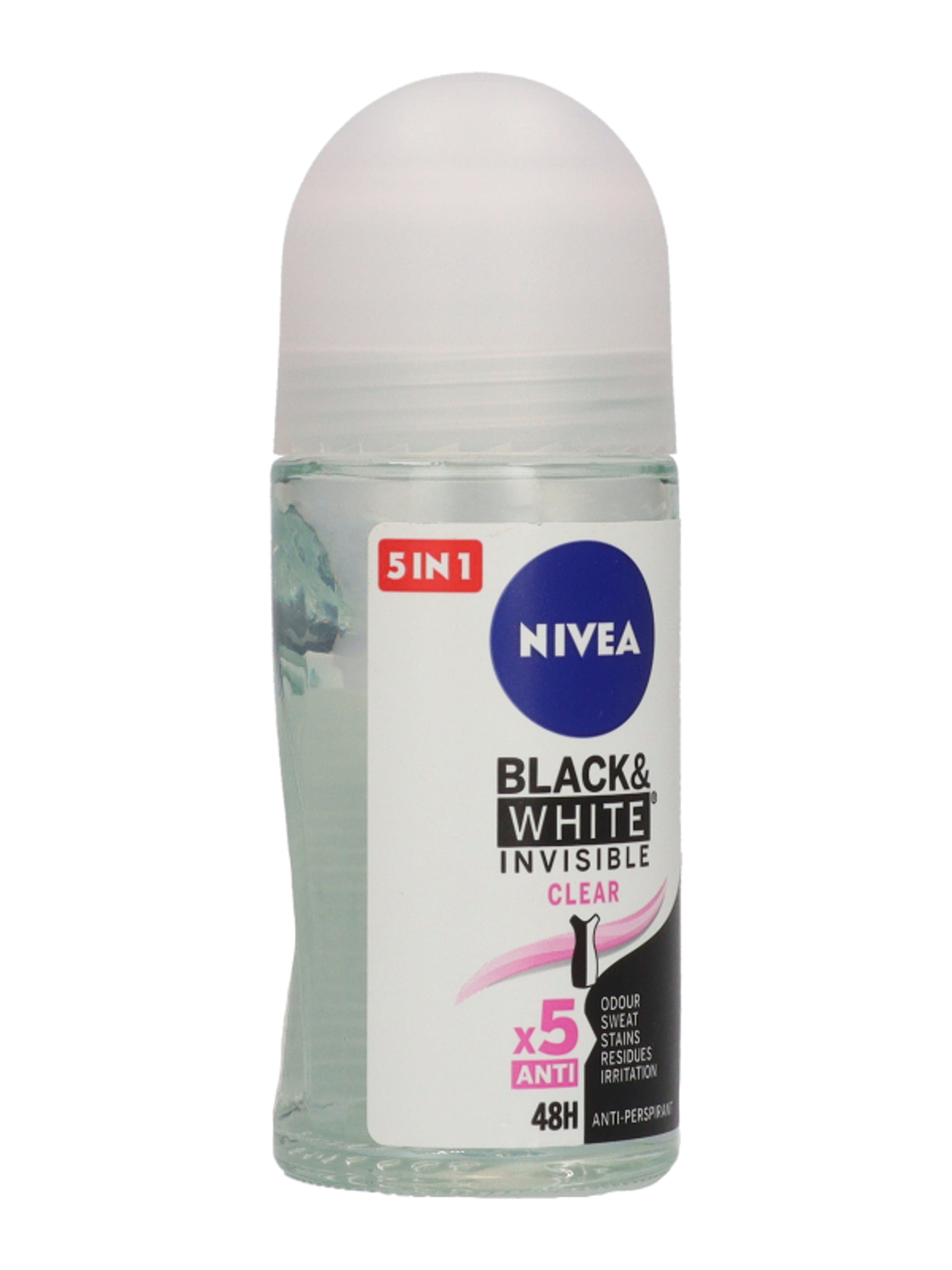 NIVEA Izzadásgátló golyós dezodor Black & White Invisible Clear - 50 ml-6
