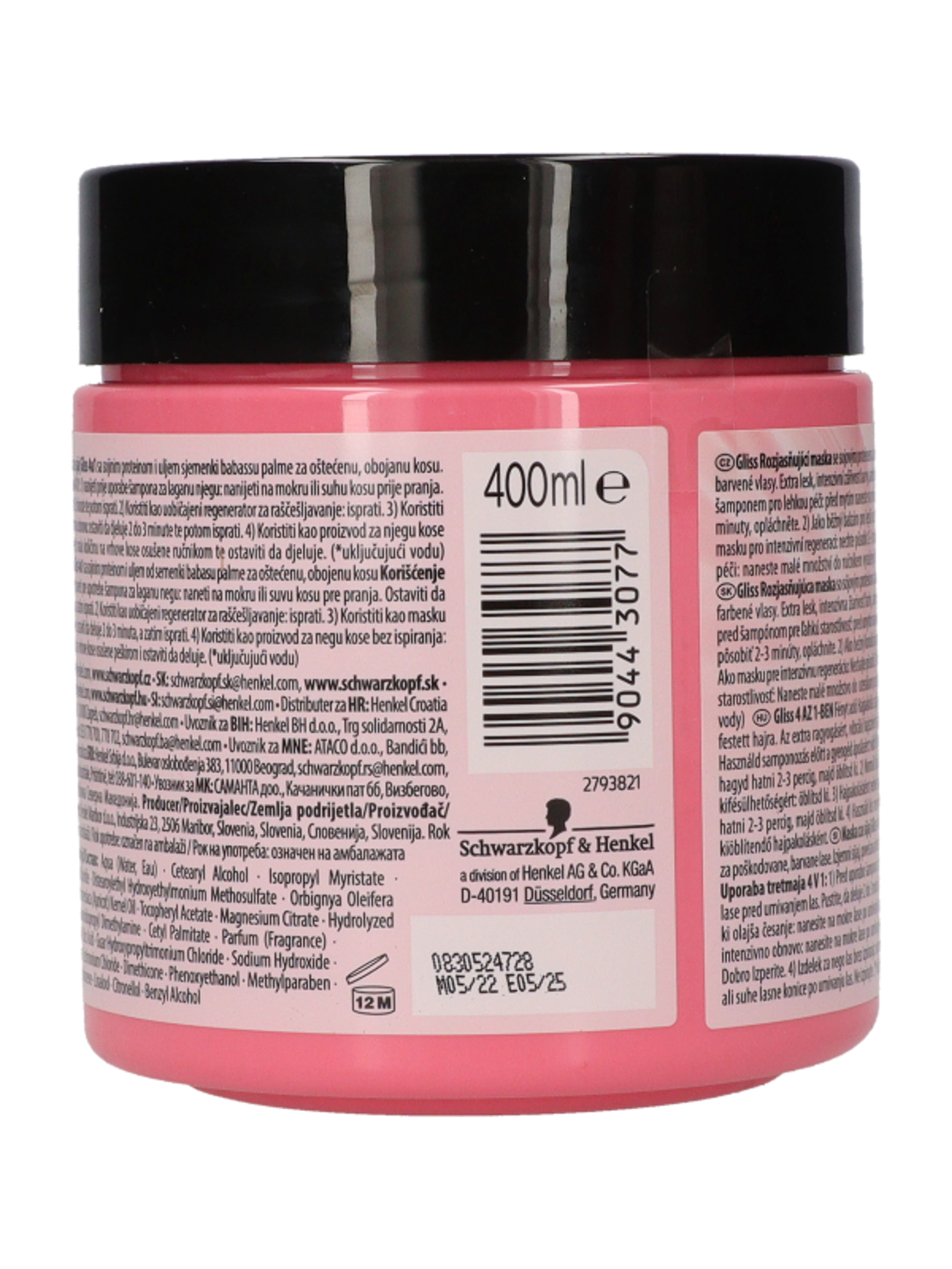Gliss hajpakolás 4 az 1-ben protein babassu olajjal festett hajra - 400 ml-4