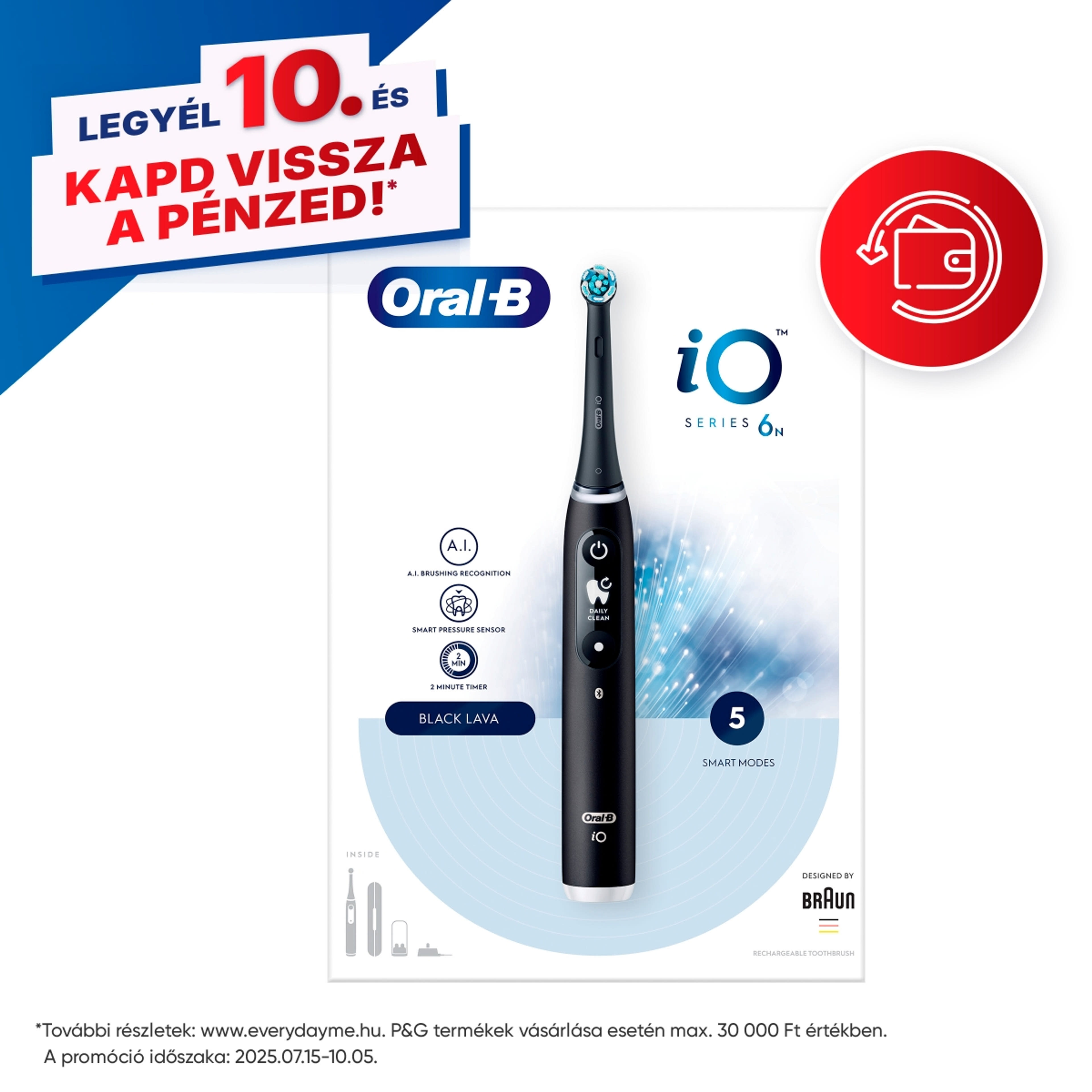 Oral-B IO6 elektromos fogkefe, black - 1 db