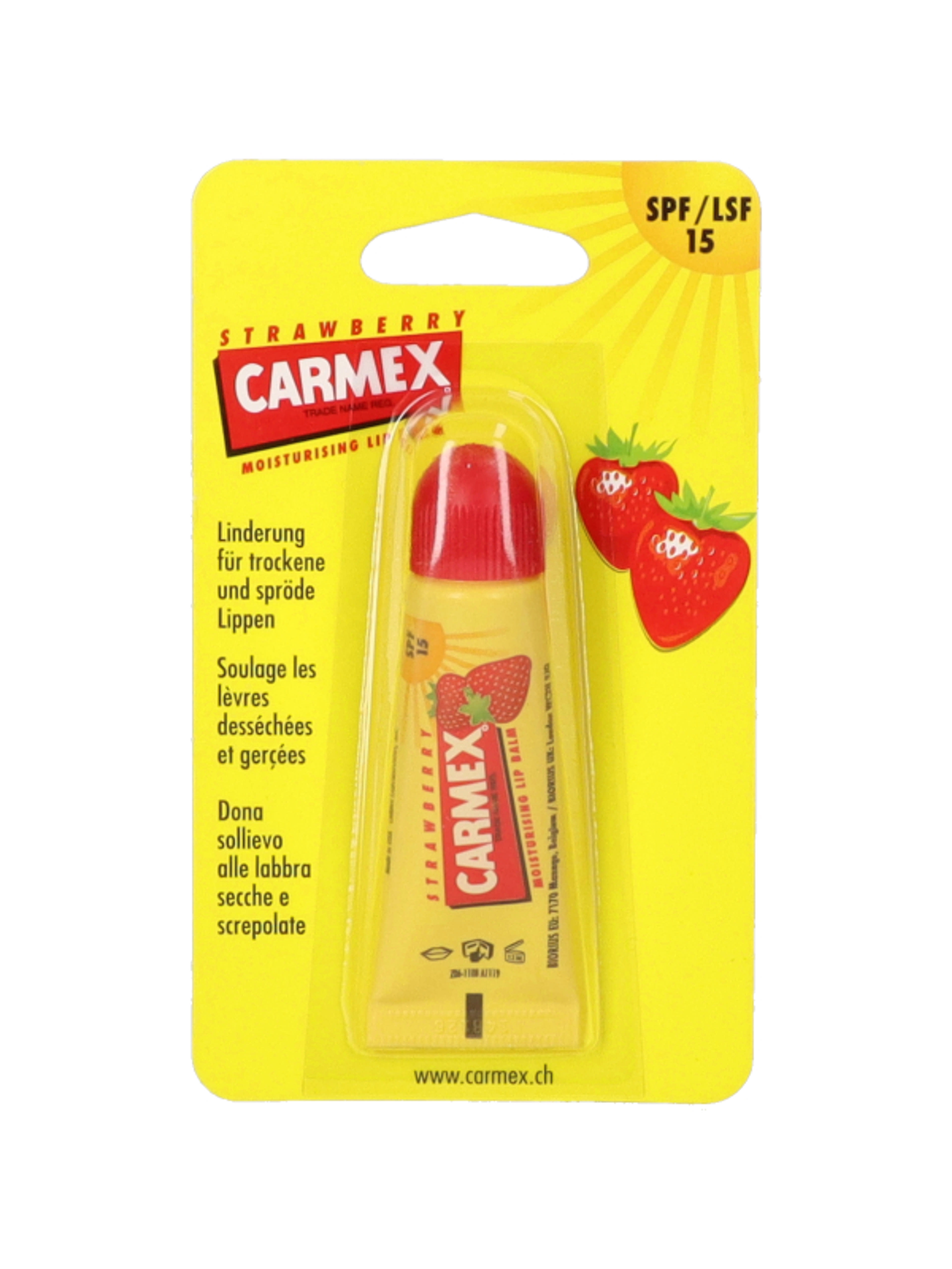 Carmex ajalápoló, tubusos, eper ízzel és illattal - 10 g-3