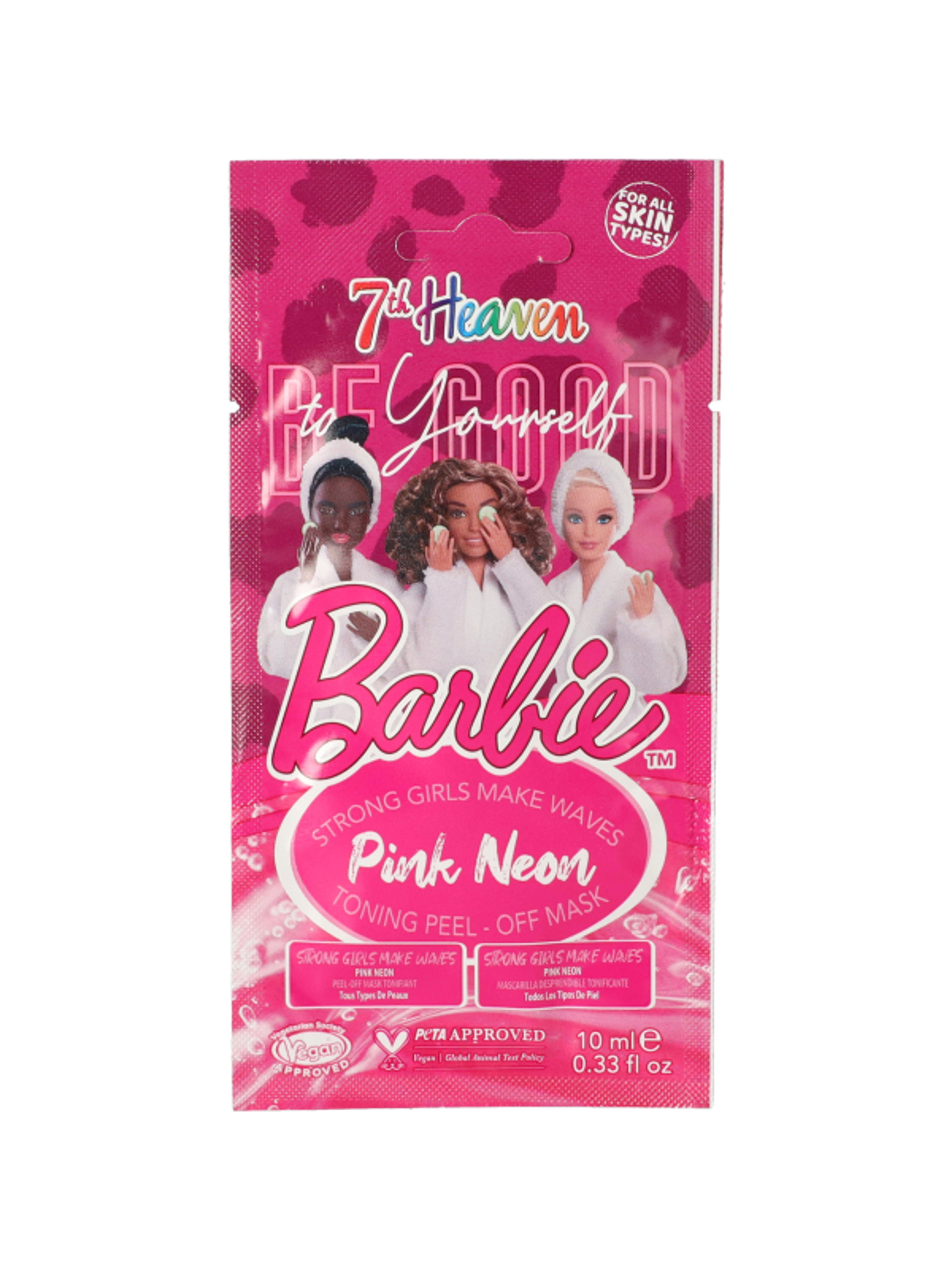 7th Heaven Barbie Pink Neon tonizáló lehúzható arcmaszk - 10 ml
