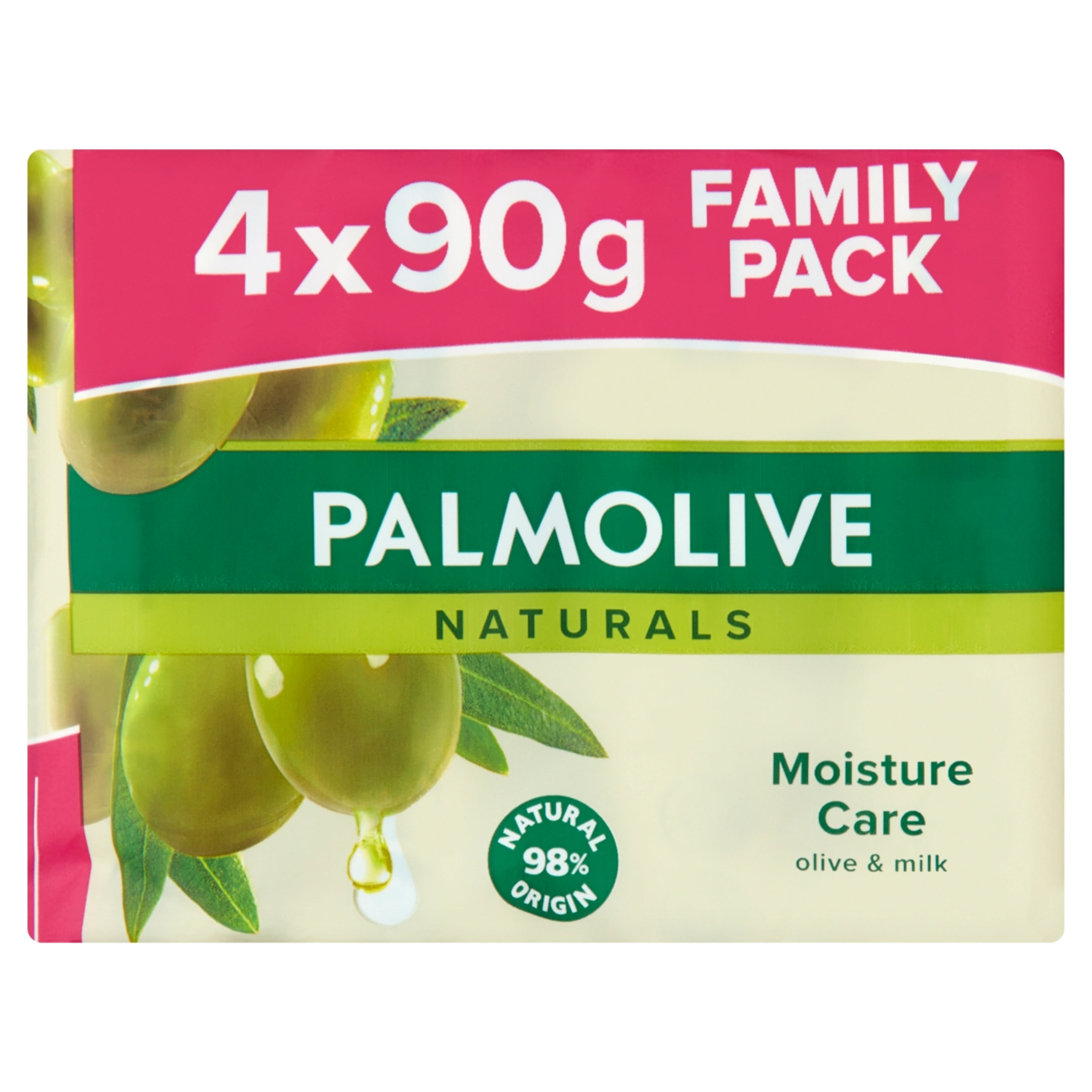 Palmolive Naturals Moisture Care pipereszappan olíva kivonattal 4 x 90 g - 360 g-1