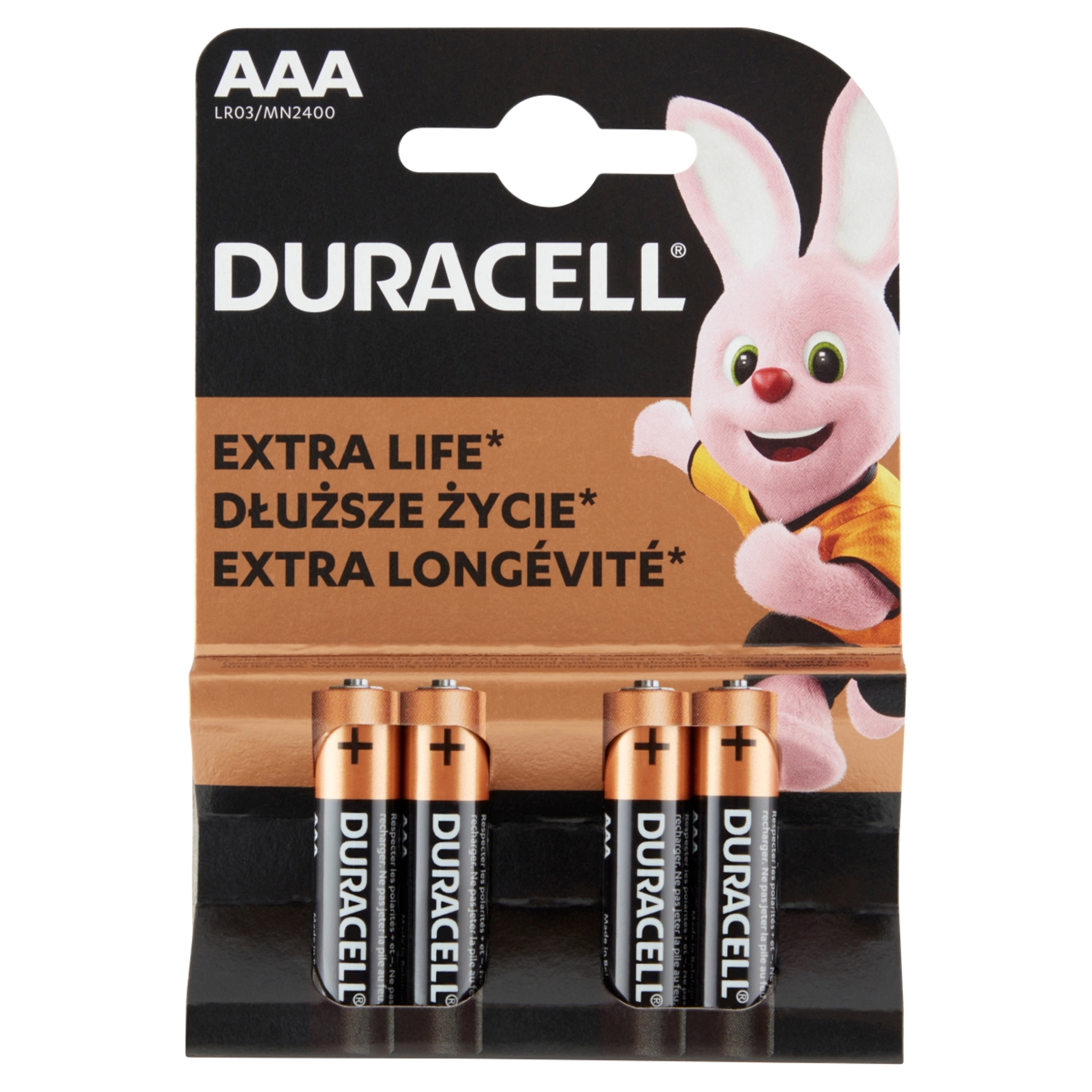 Duracell AAA elem - 4 db