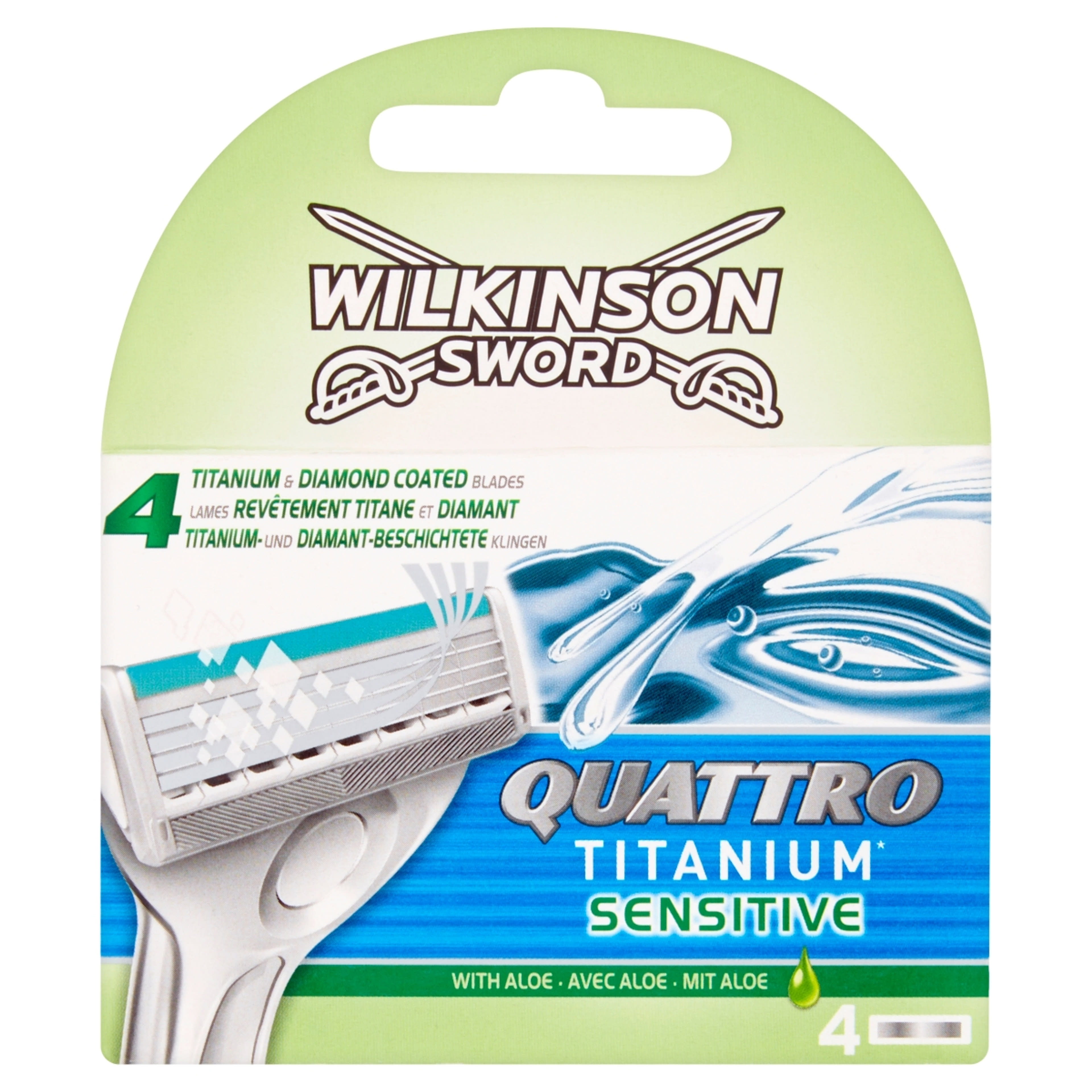Wilkinson Sword Quattro Titanium Sensitive borotvabetét - 4 db