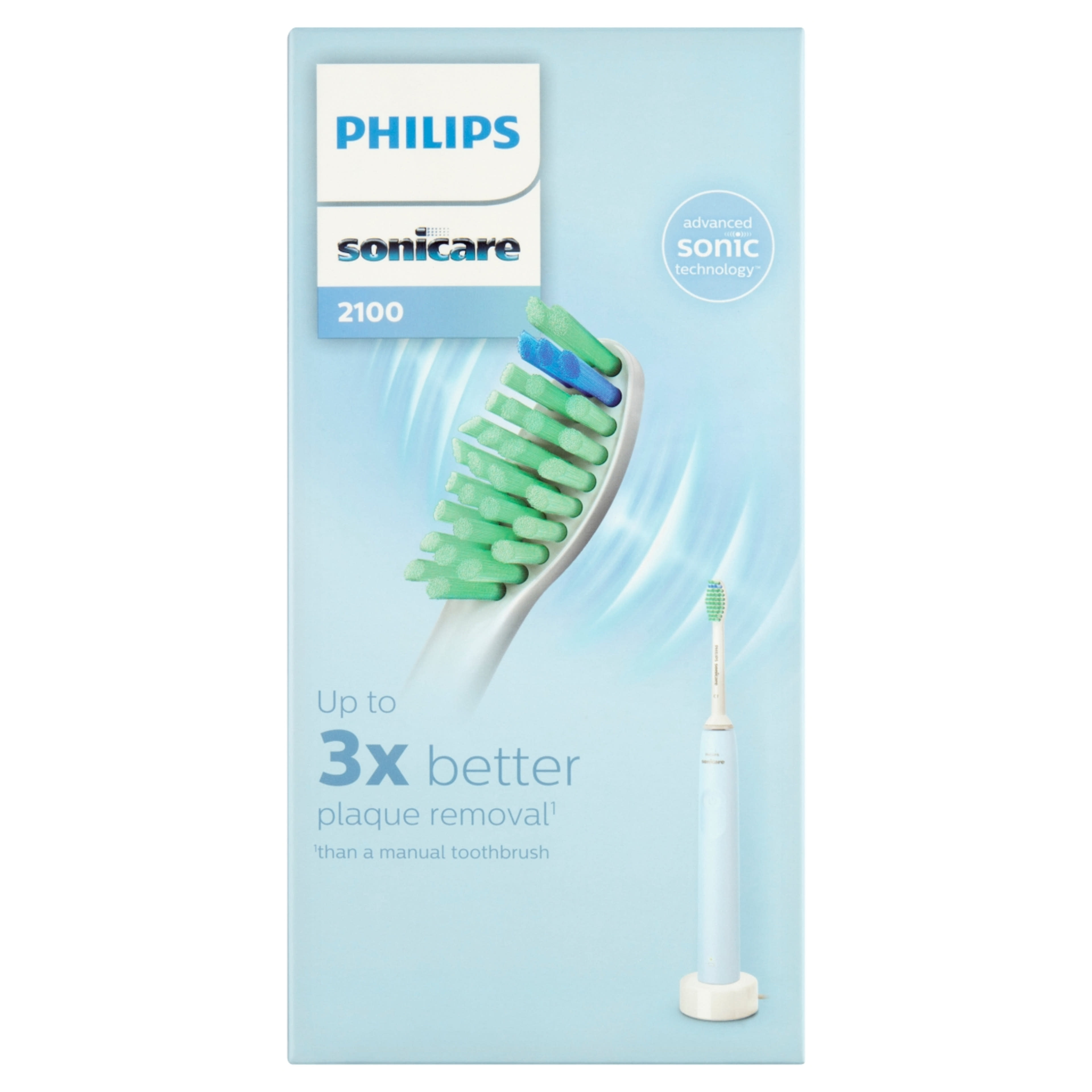 Philips Sonicare S2100 elektromos fogkefe, fehér/kék - 1 db