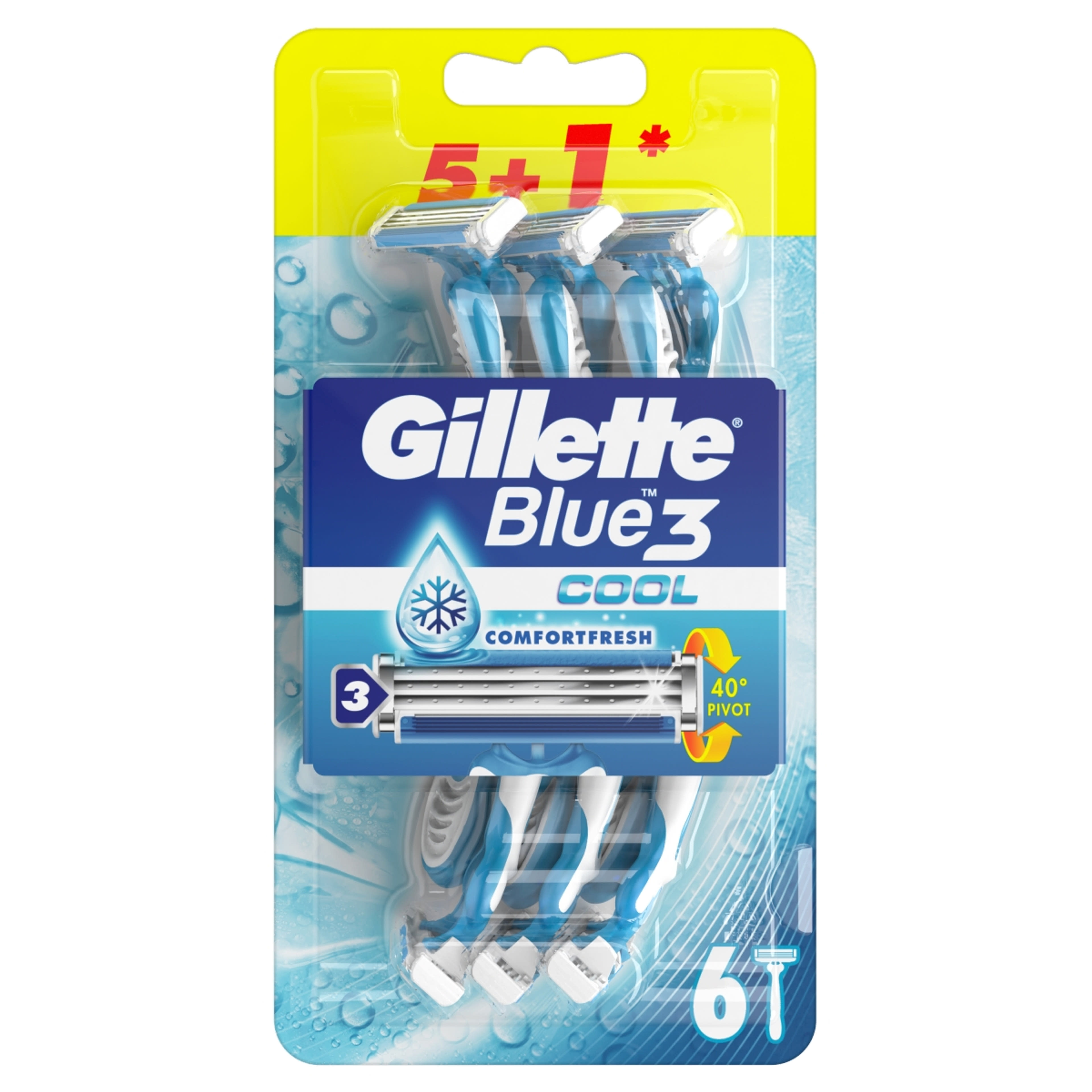 Gillette blue3 cool eldobható borotva 5 + 1 - 6 db-1