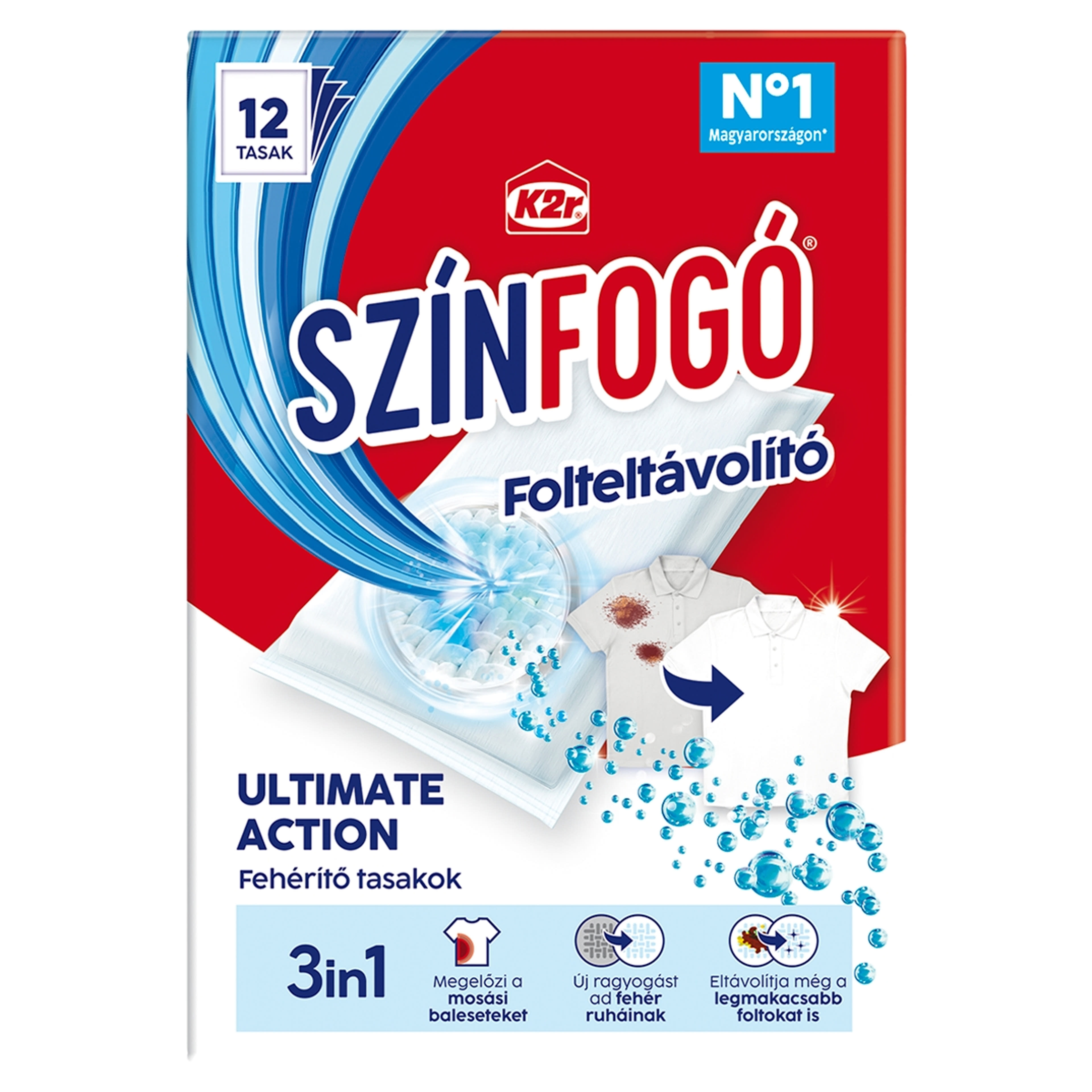 K2R színfogó fehér ruhákhoz + folteltávolító - 12 db