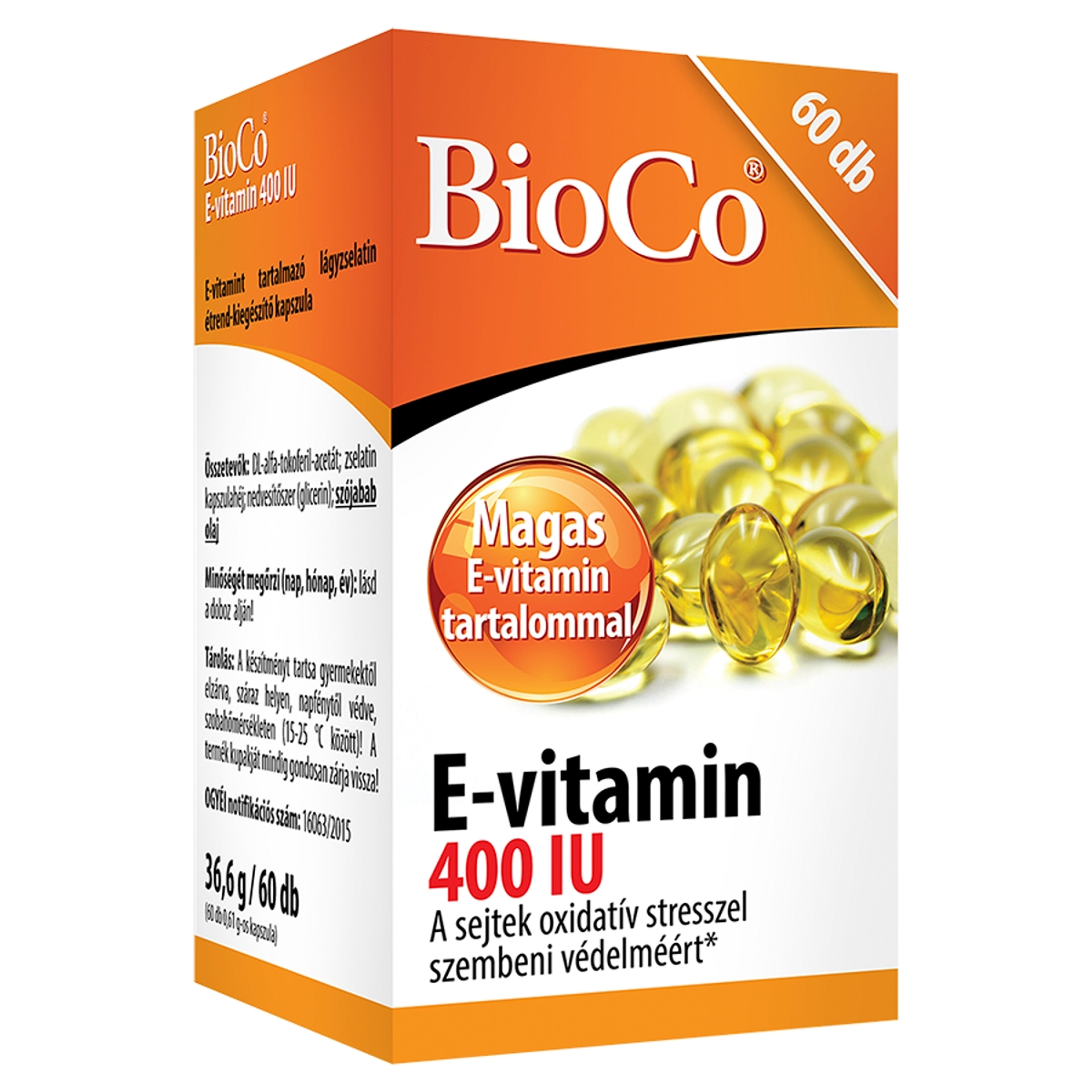 Bioco E-vitamin 400 IU étrend-kiegészítő kapszula - 60 db-2