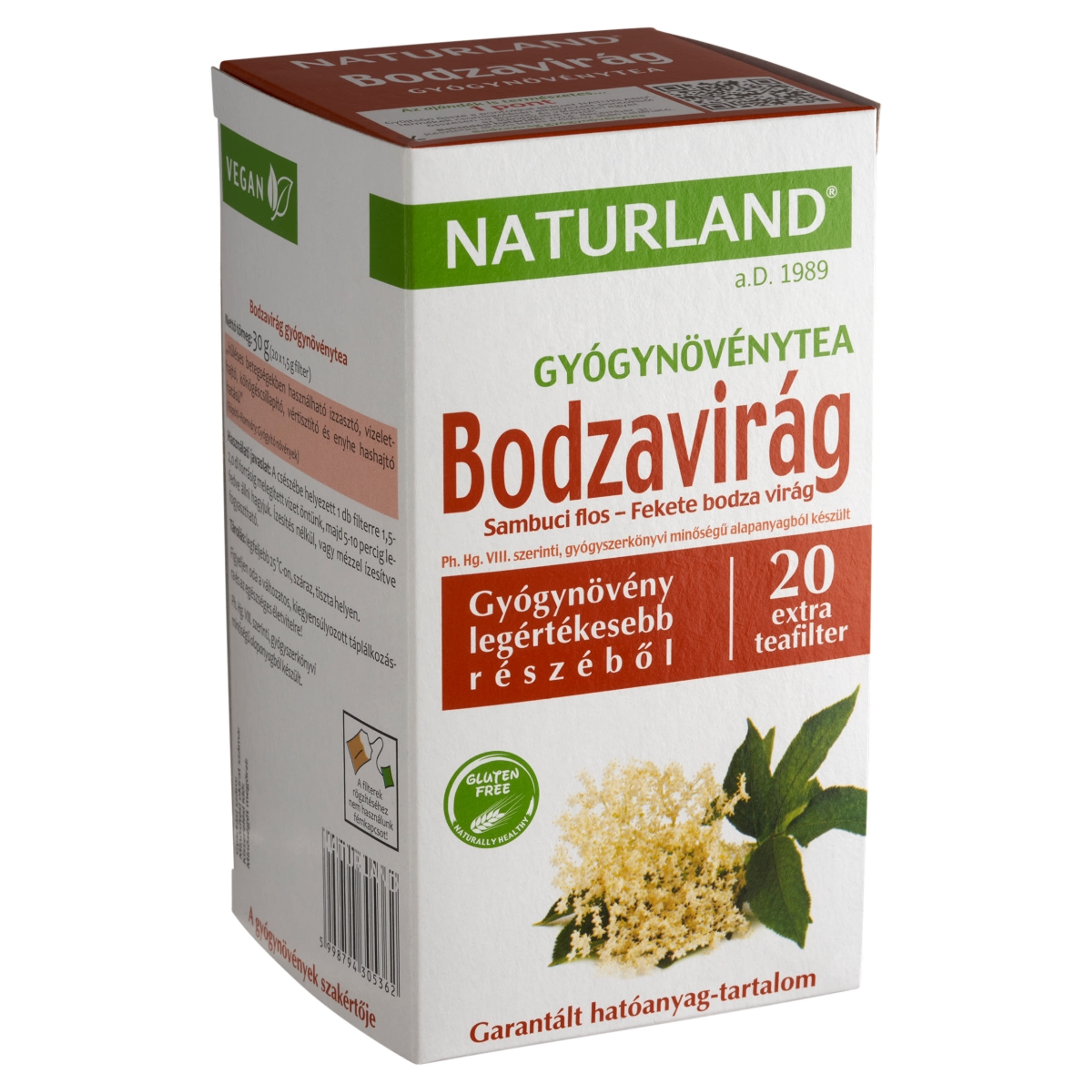 Naturland Bodzavirág tea extra filteres - 20x1,5 g-2