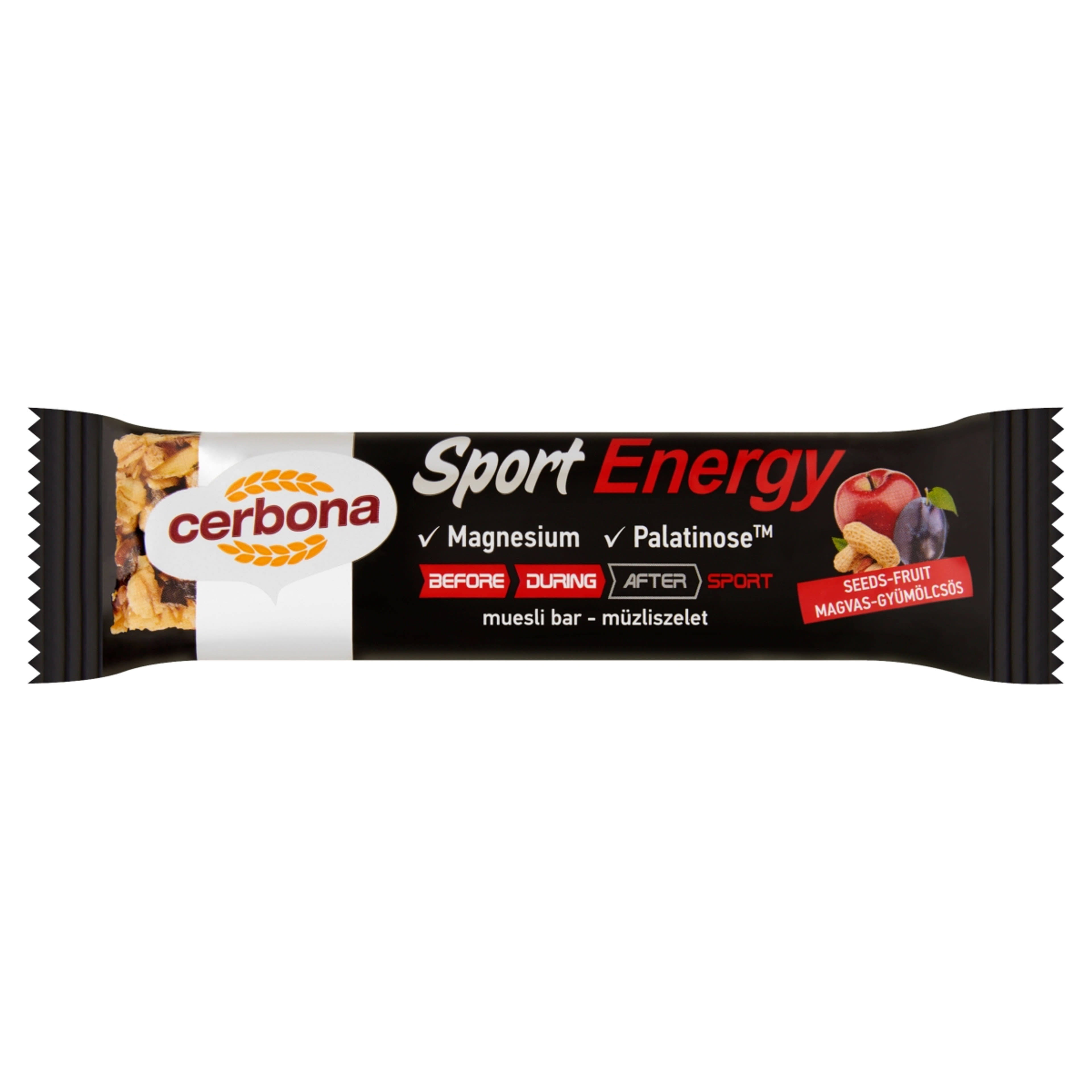 Cerbona Sport Energy magvas-gyümölcsös müzliszelet magnéziummal - 35 g