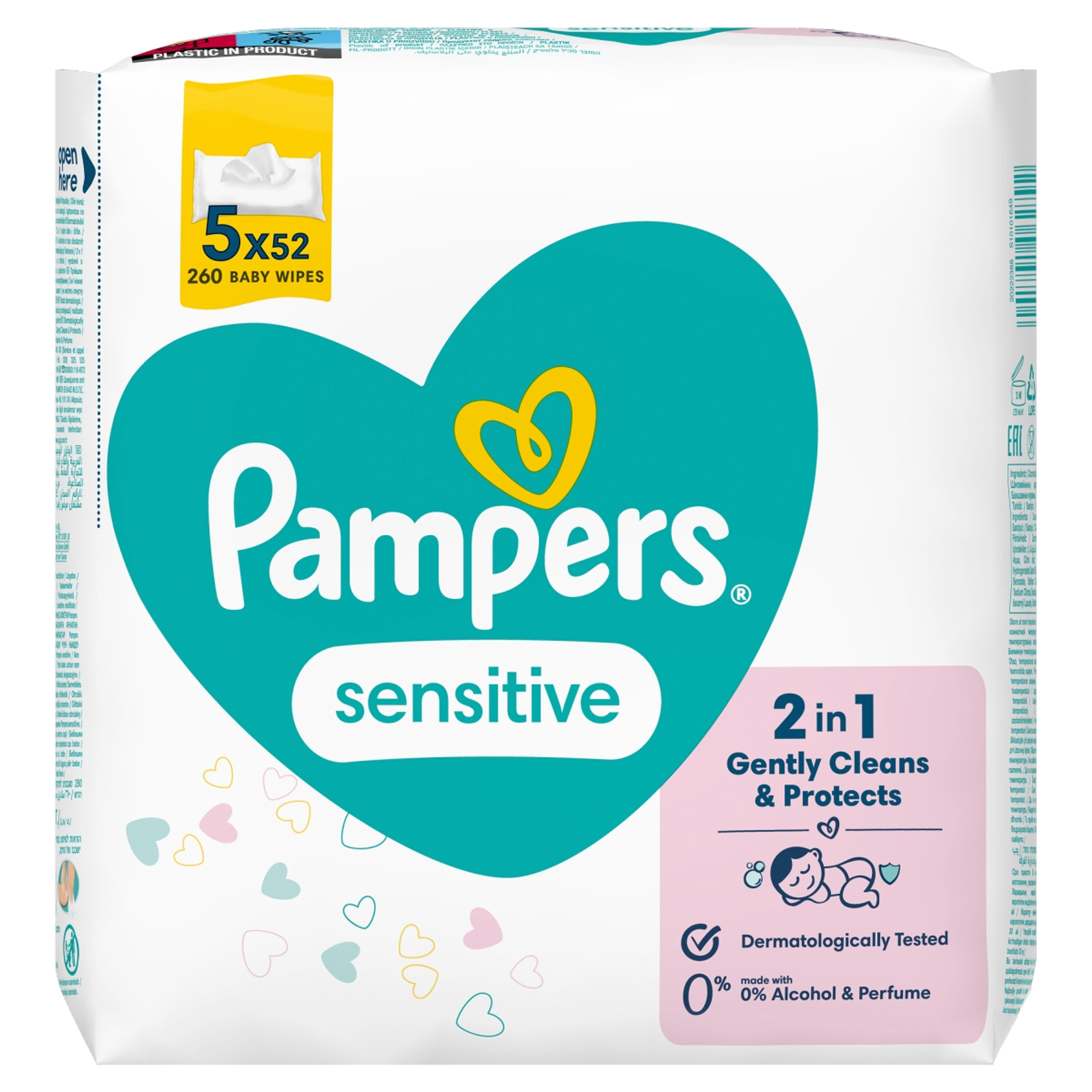 Pampers Sensitive törlőkendő - 260 db