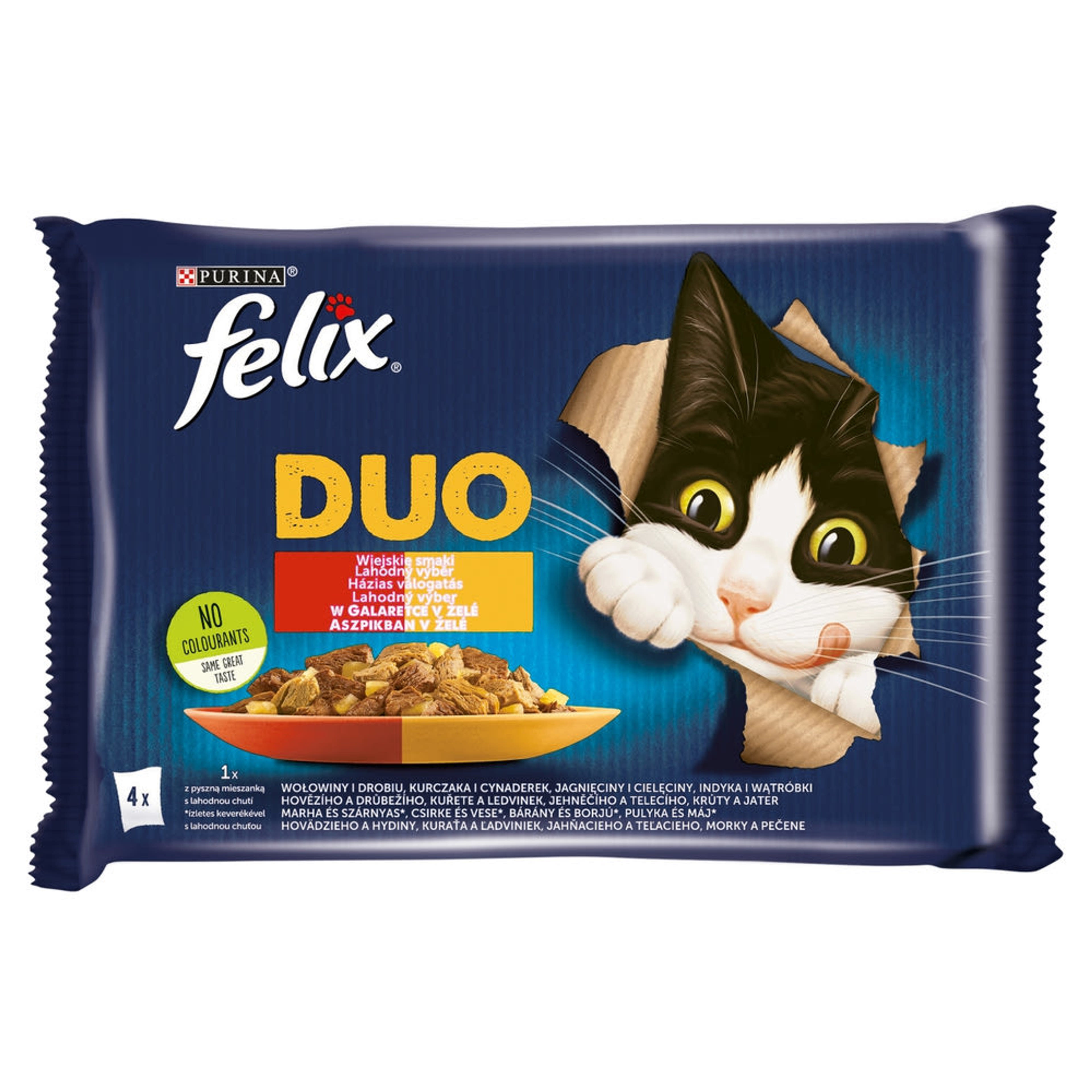 Felix Fantasic állateledel macskáknak, házias válogatás 4x85 g - 340 g