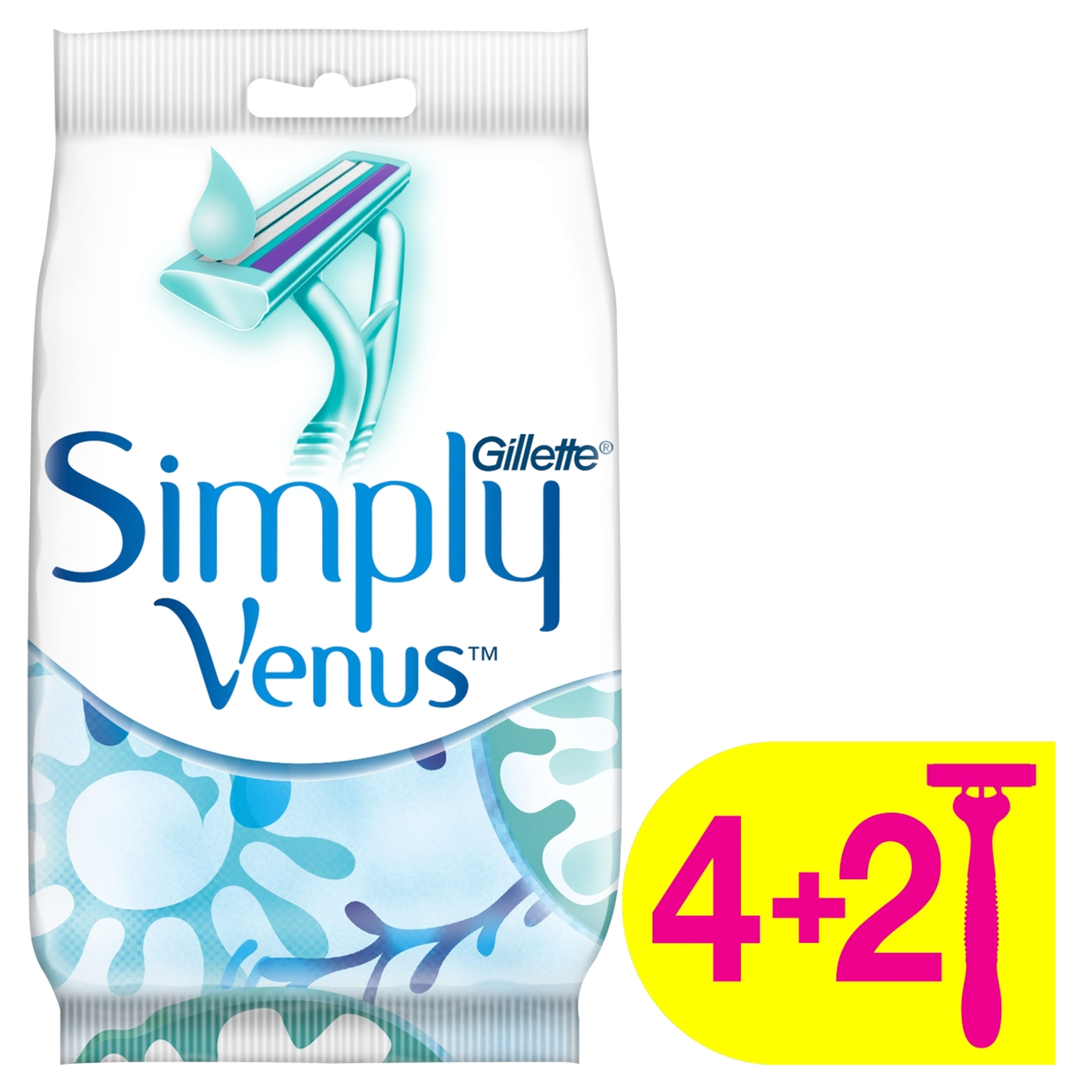 Gillette Simply Venus 2 noi eldobható borotvák krémezocsíkkal - 6 db-2