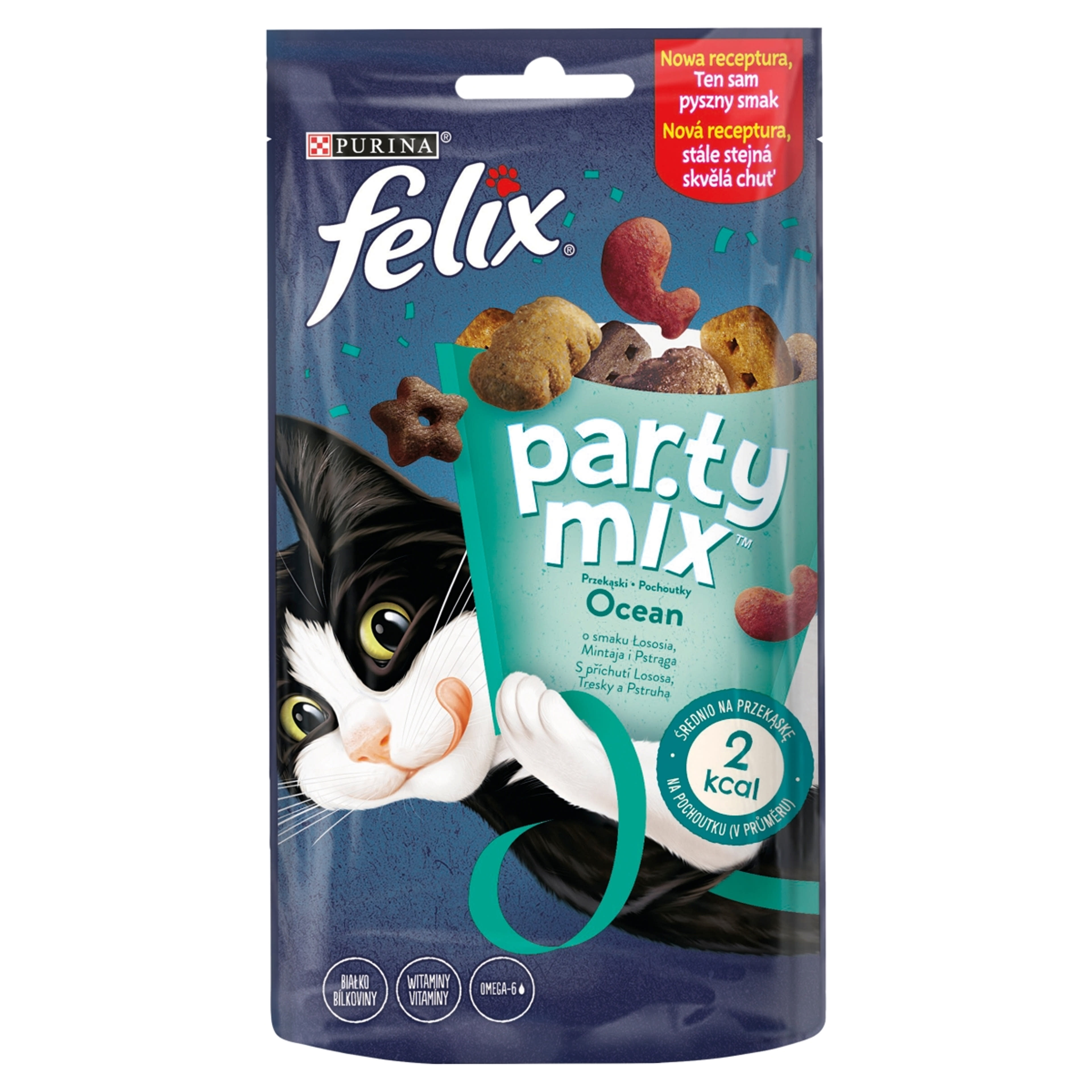 Felix Party Mix felnőtt kiegészítő szárazeledel macskáknak, ocean mix - 60 g