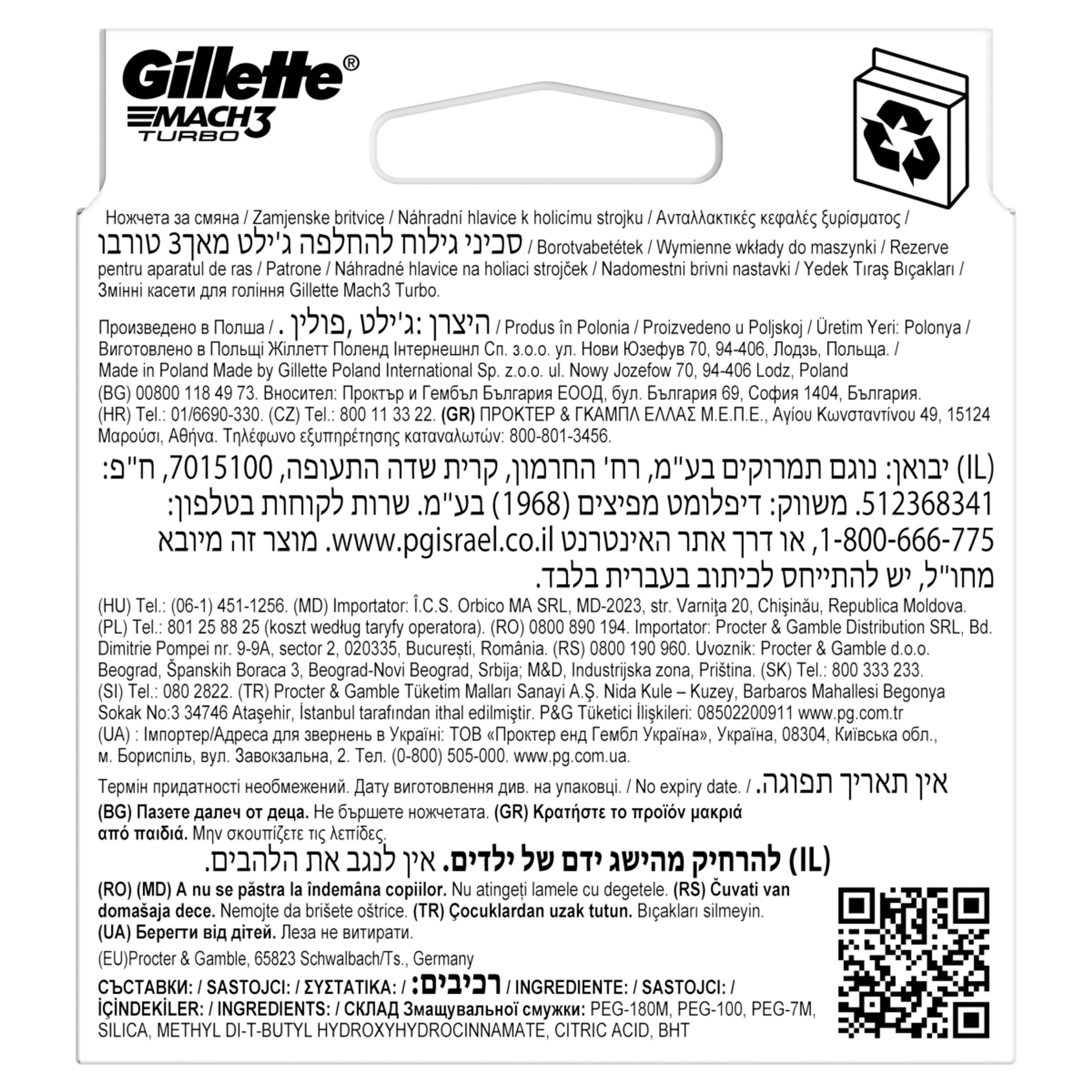 Gillette Mach 3 Turbo borotva betét - 8 db-2
