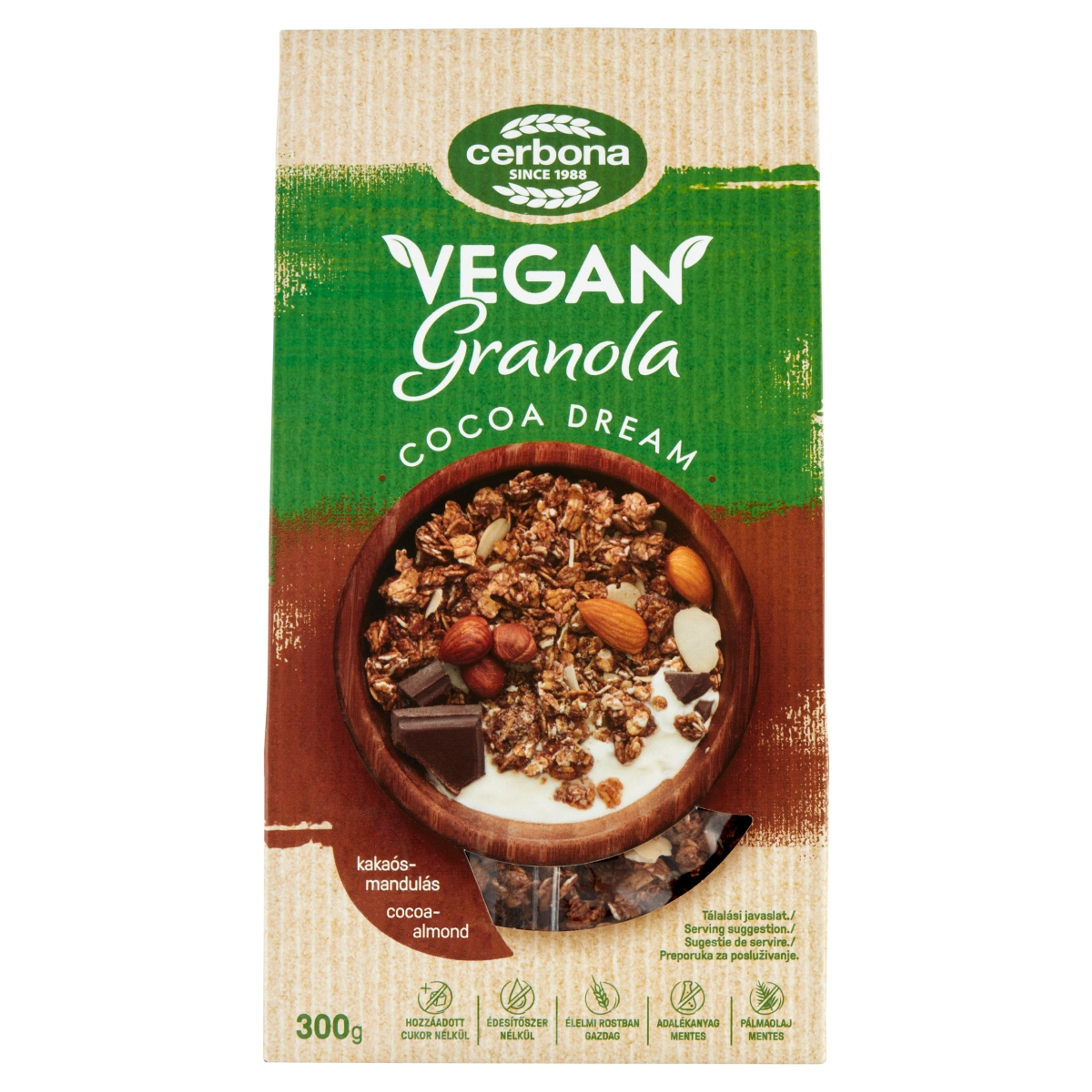 Cerbona Vegan Kakaós-mandulás granola müzli - 300 g