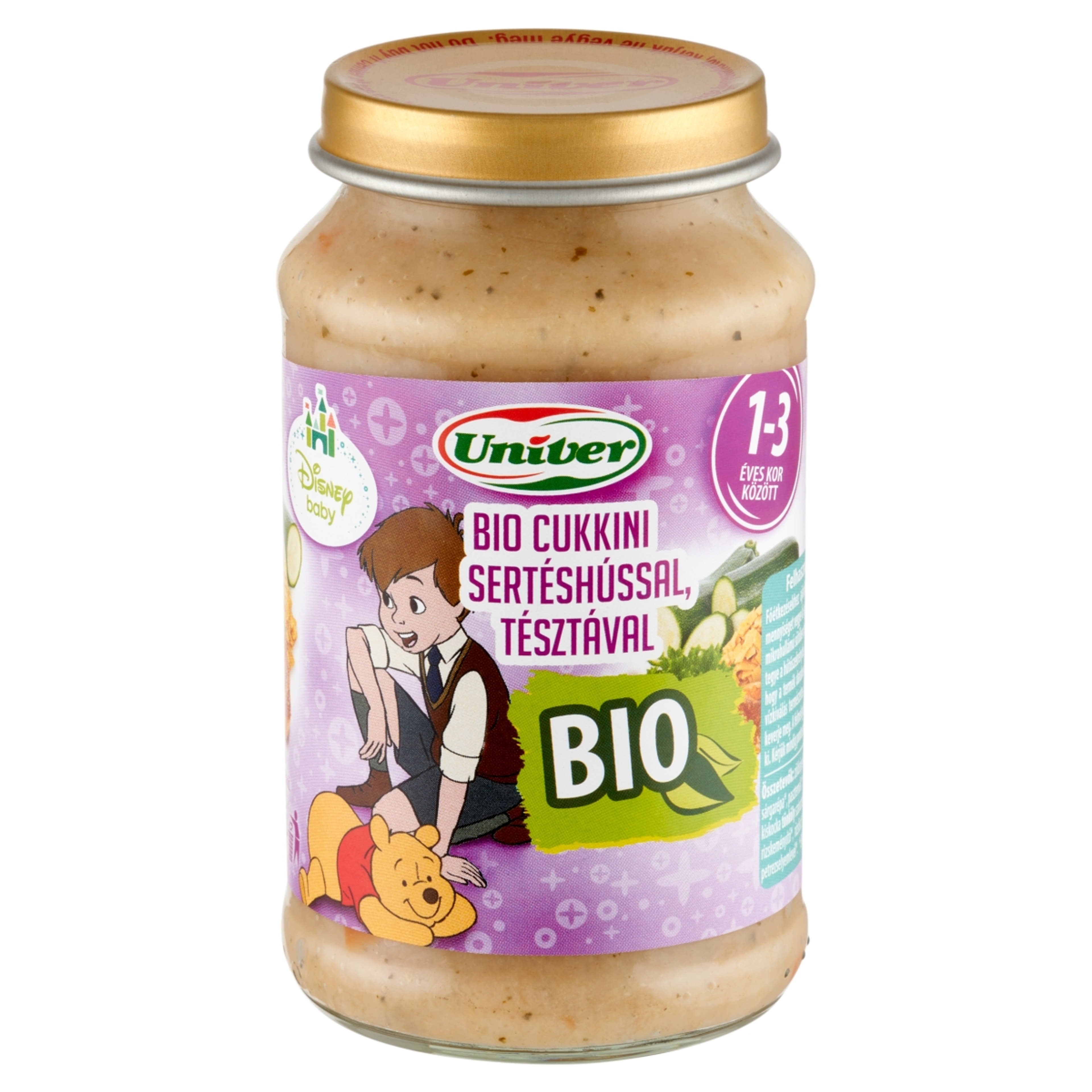 Univer bio cukkini sertéshússal tésztával bébiétel 12 hónapos kortól - 220 g-2