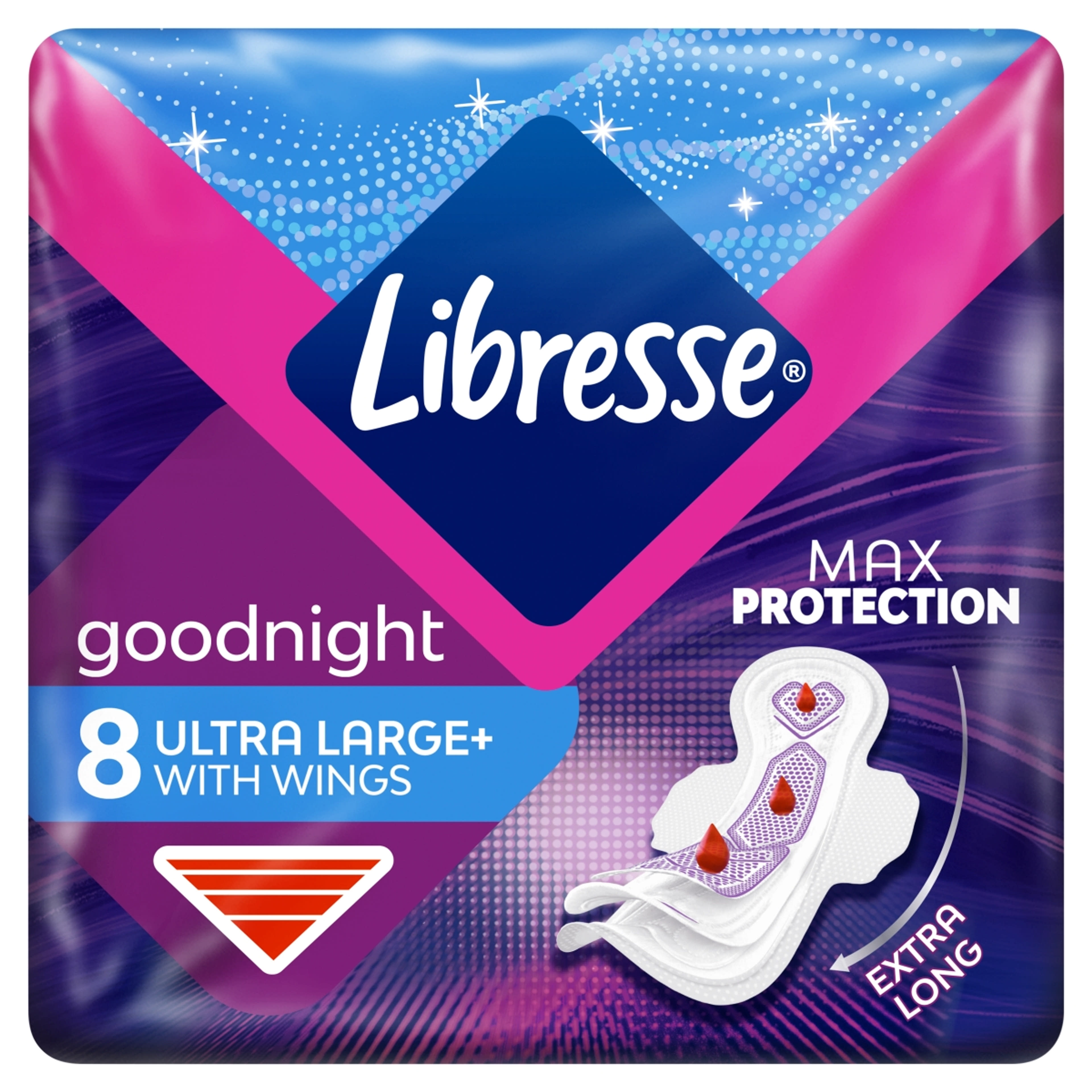 Libresse Ultra Goodnight Large Wings egészségügyi betét - 8 db-8