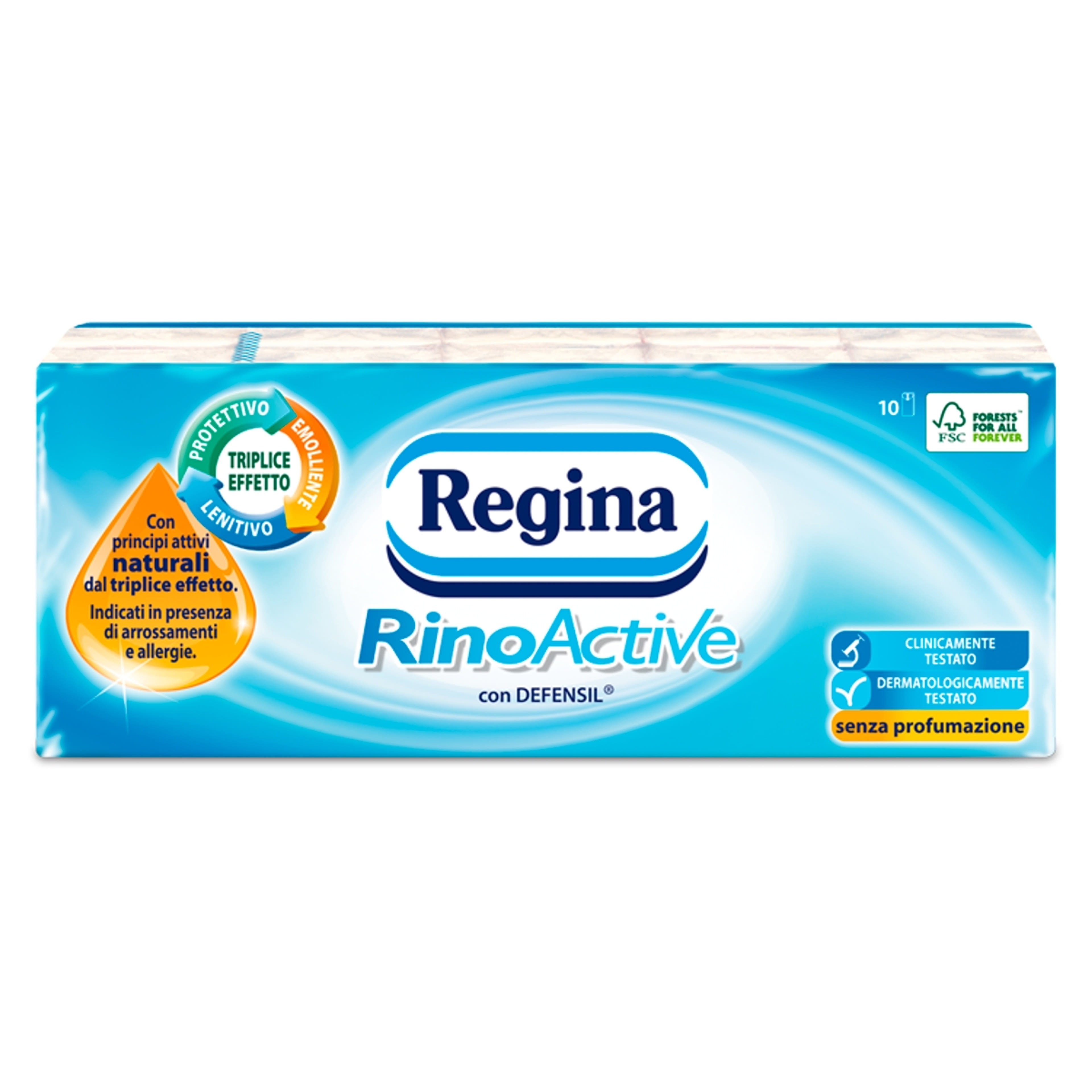Regina Rino active, illatmentes 4 rétegű papír zsebkendő - 9x10 db