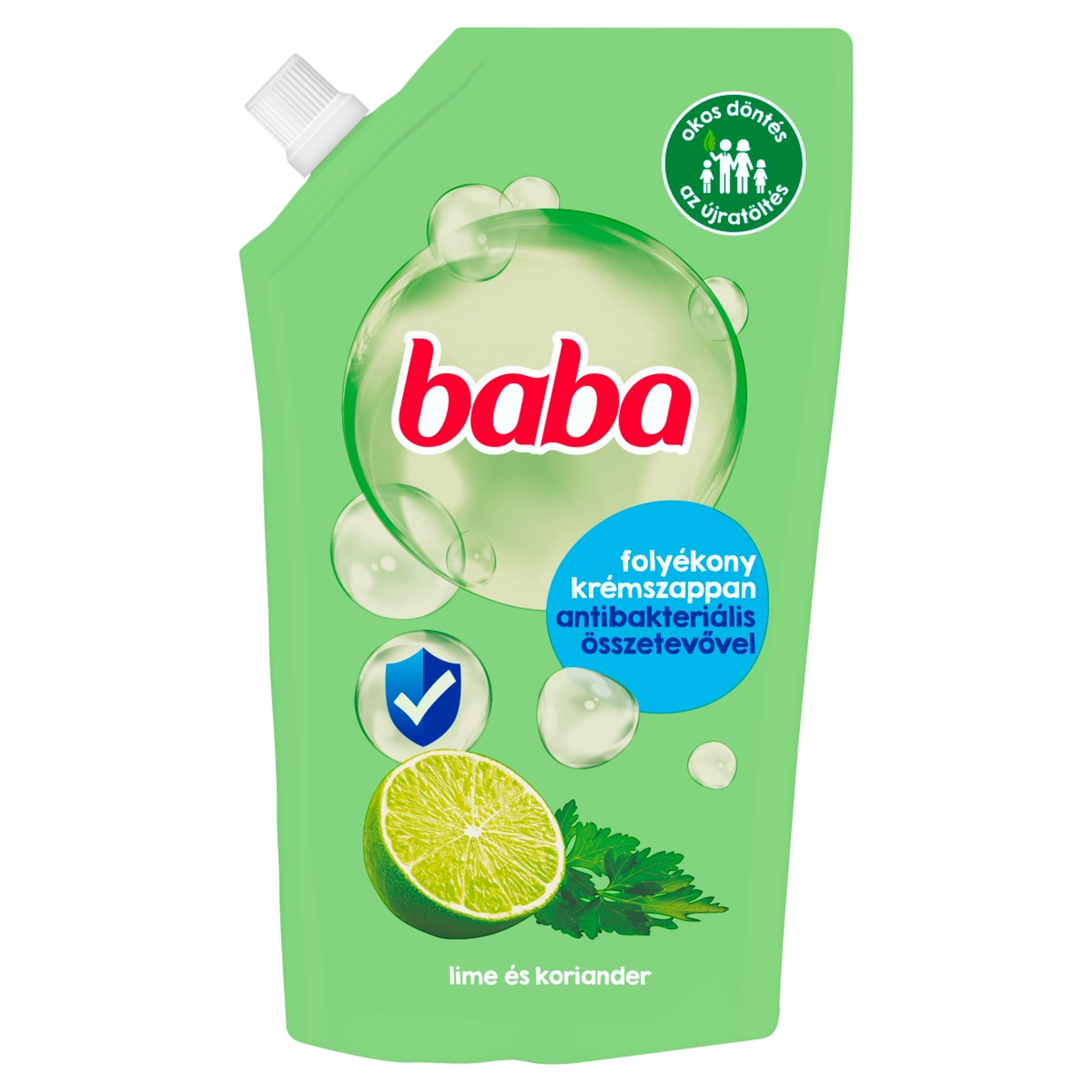 Baba folyékony szappan utántöltő antibakteriális, lime - 500 ml