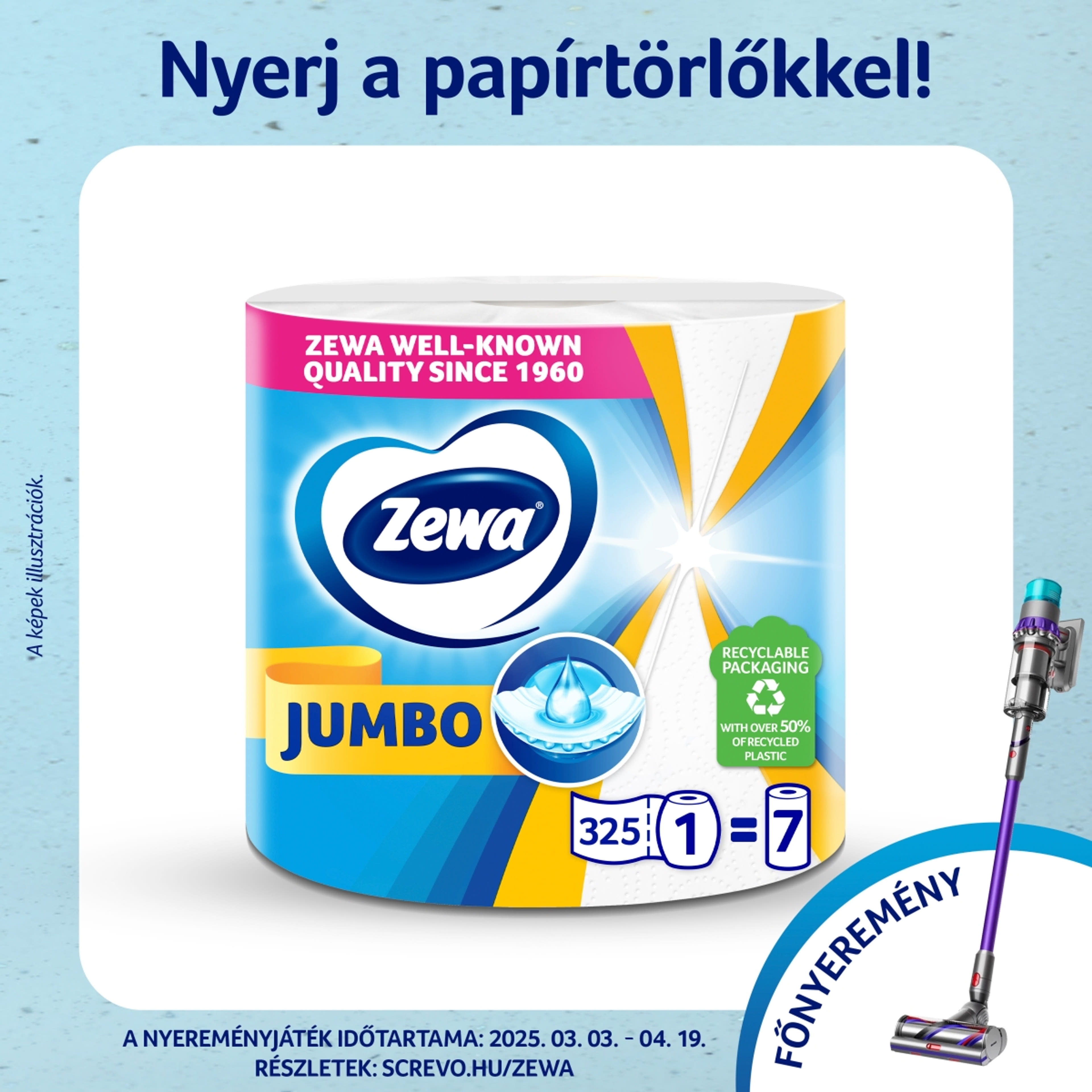 Zewa Jumbo háztartási papírtörlő 2 rétegű - 1 db