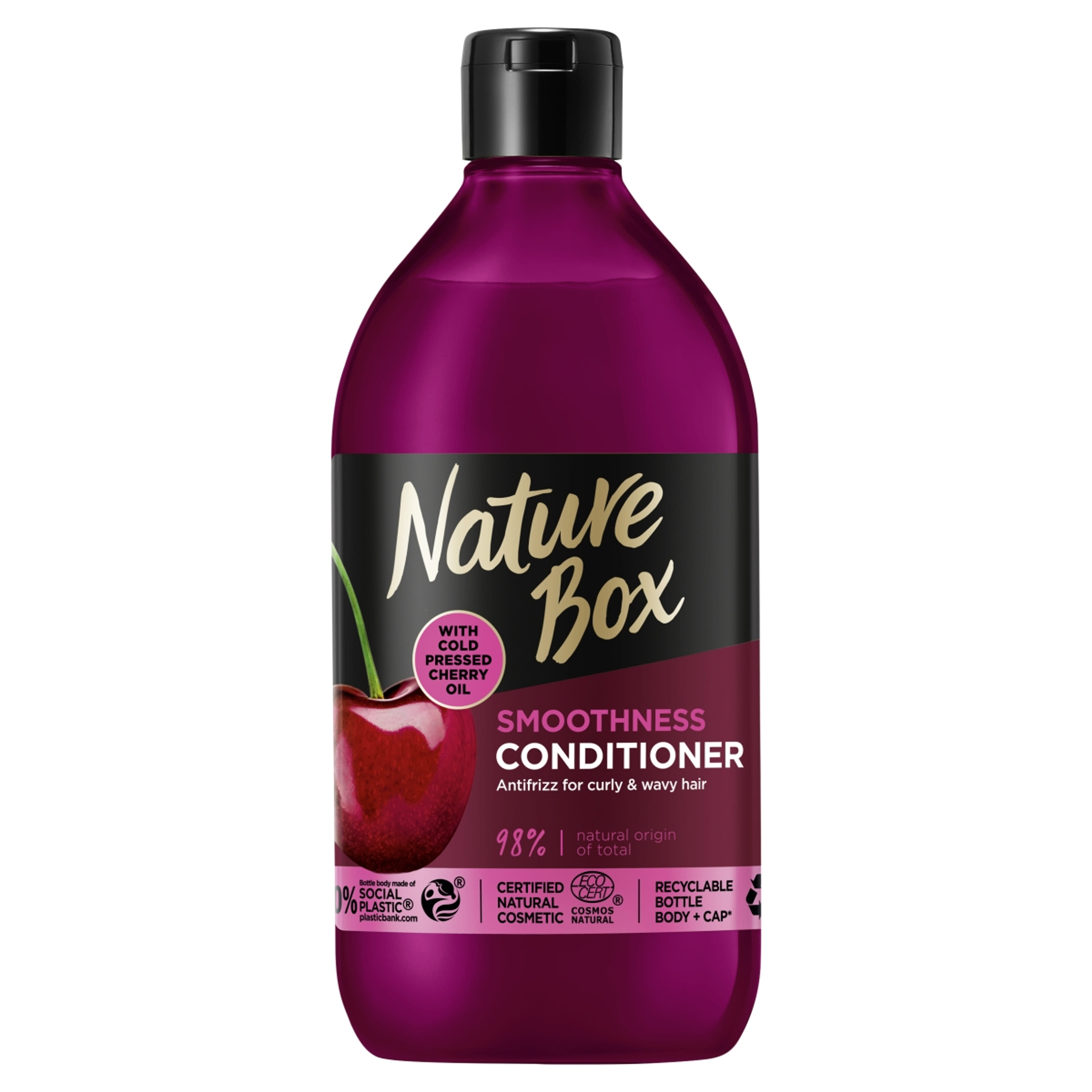 Nature Box hajbalzsam a puha hajért hidegen préselt cseresznye olajjal - 385 ml