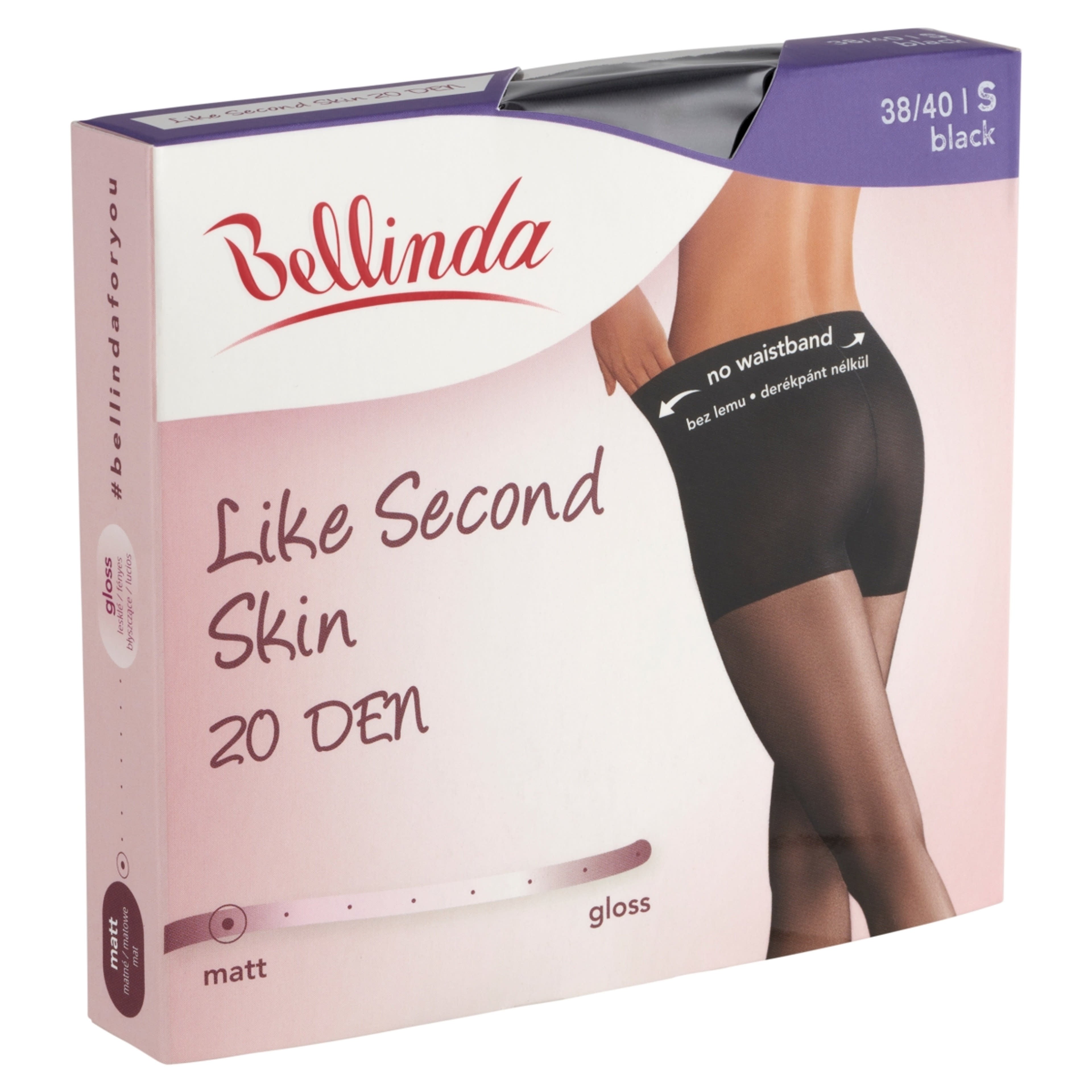 Bellinda Like Second Skin harisnya 20 Den fekete, S-es méret - 1 db-3
