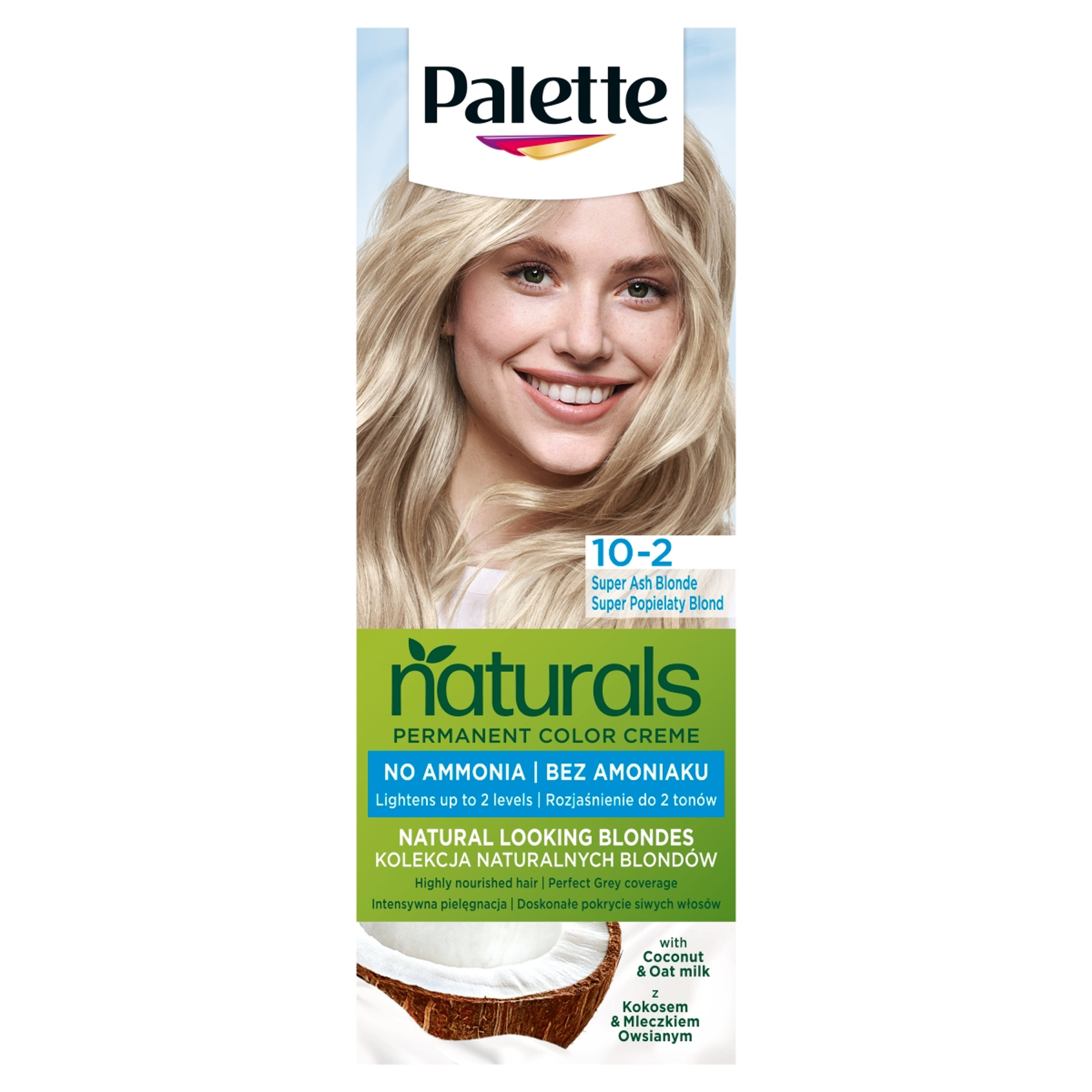 Palette Permanent Naturals Color 10-2 szuper hamvasszőke ápoló krémhajfesték (219) - 1 db-1