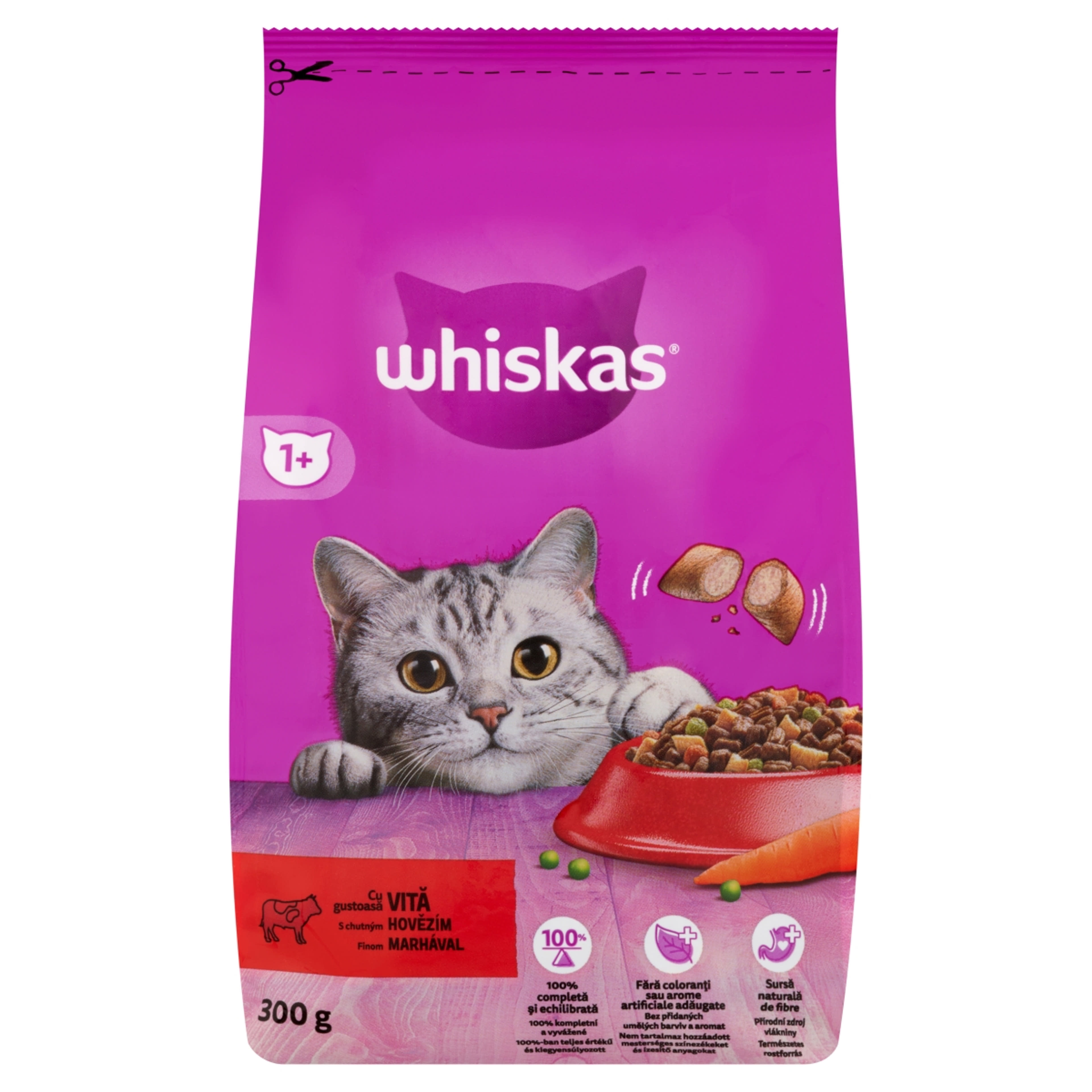 Whiskas szárazeledel felnőtt macskák számára marhával - 300 g