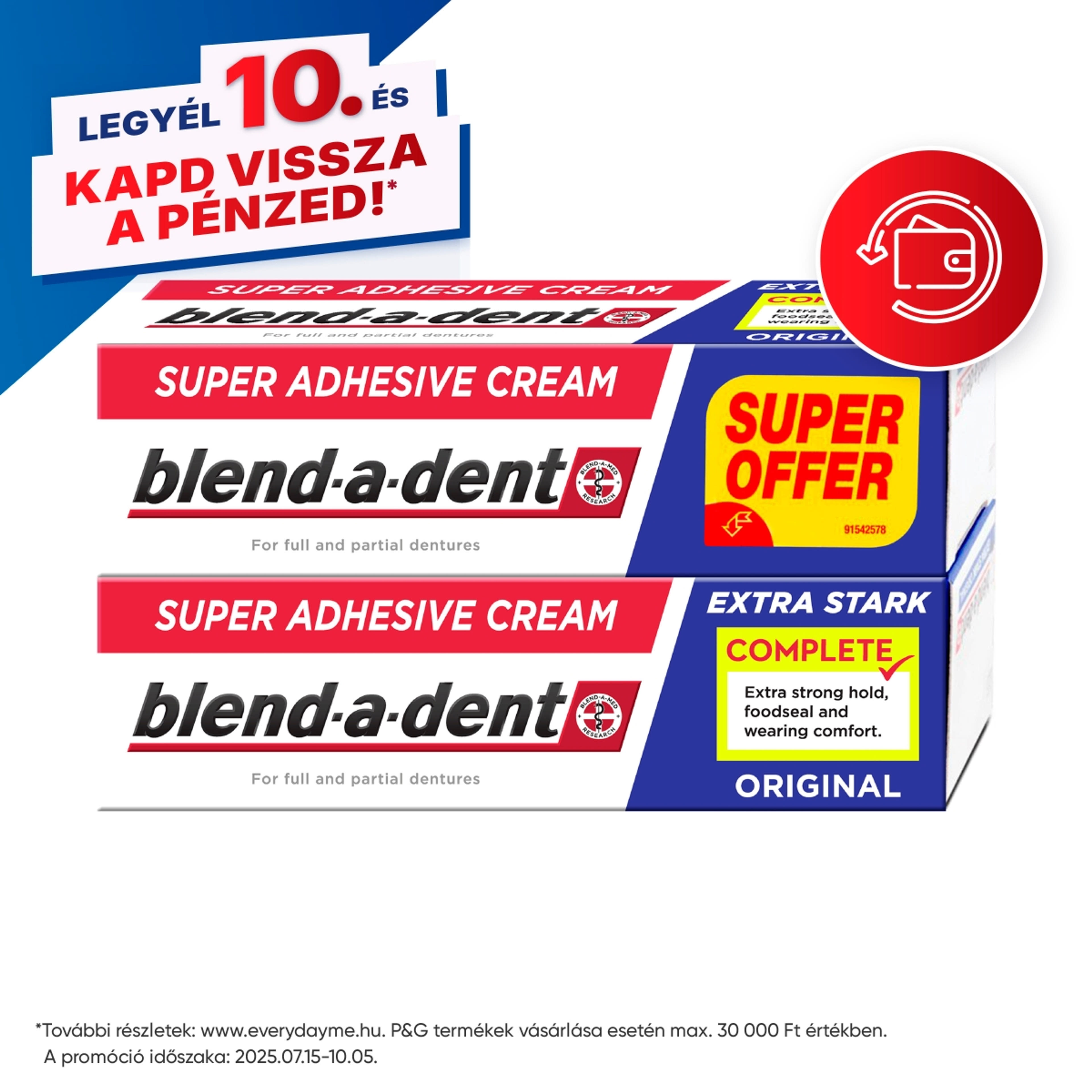 Blend-a-Dent Original Complete Duo műfogsorragasztó - (2x47g) 94 g