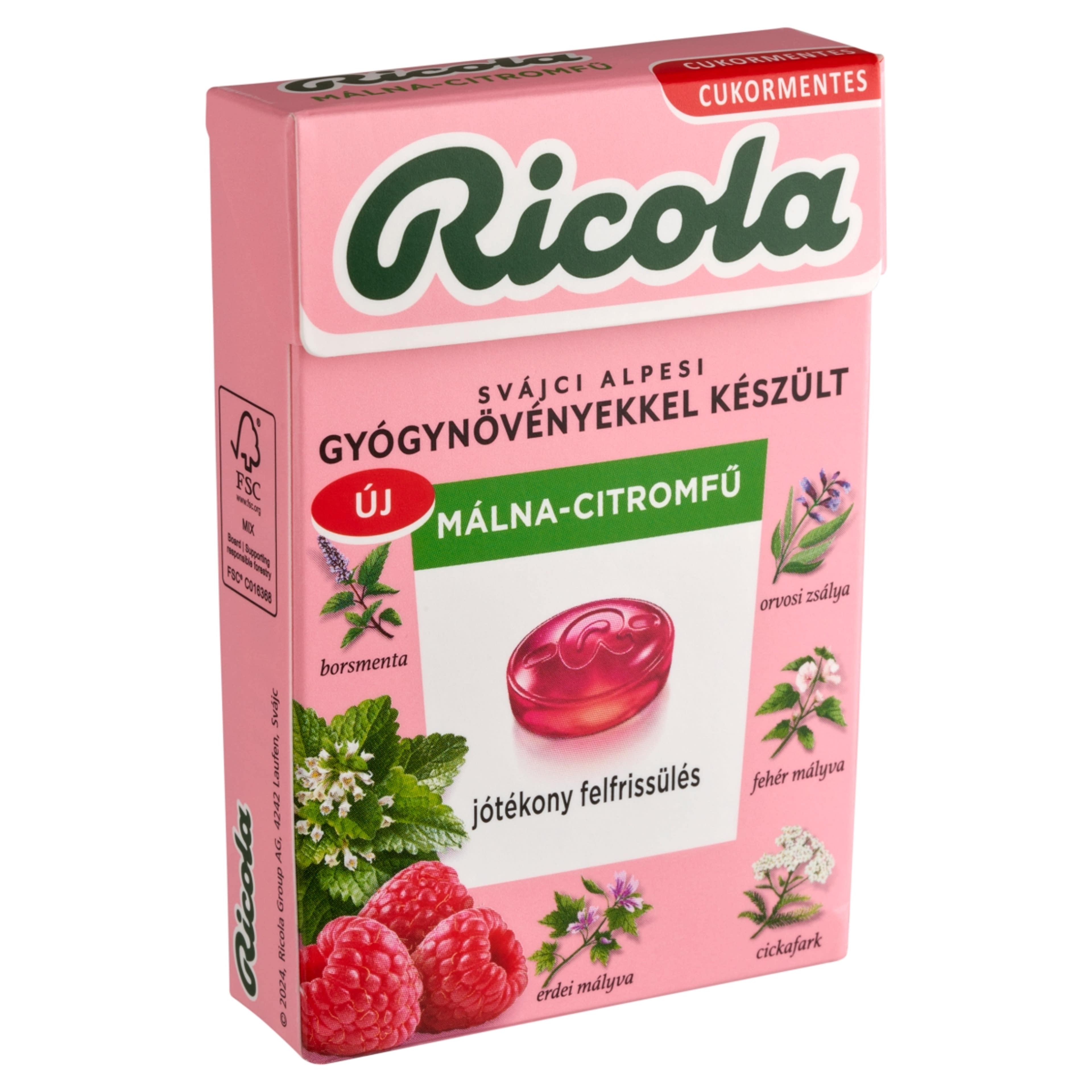 Ricola svájci gyógynövény cukormentes cukorkák mála-citromfű ízesítéssel - 40 g-2