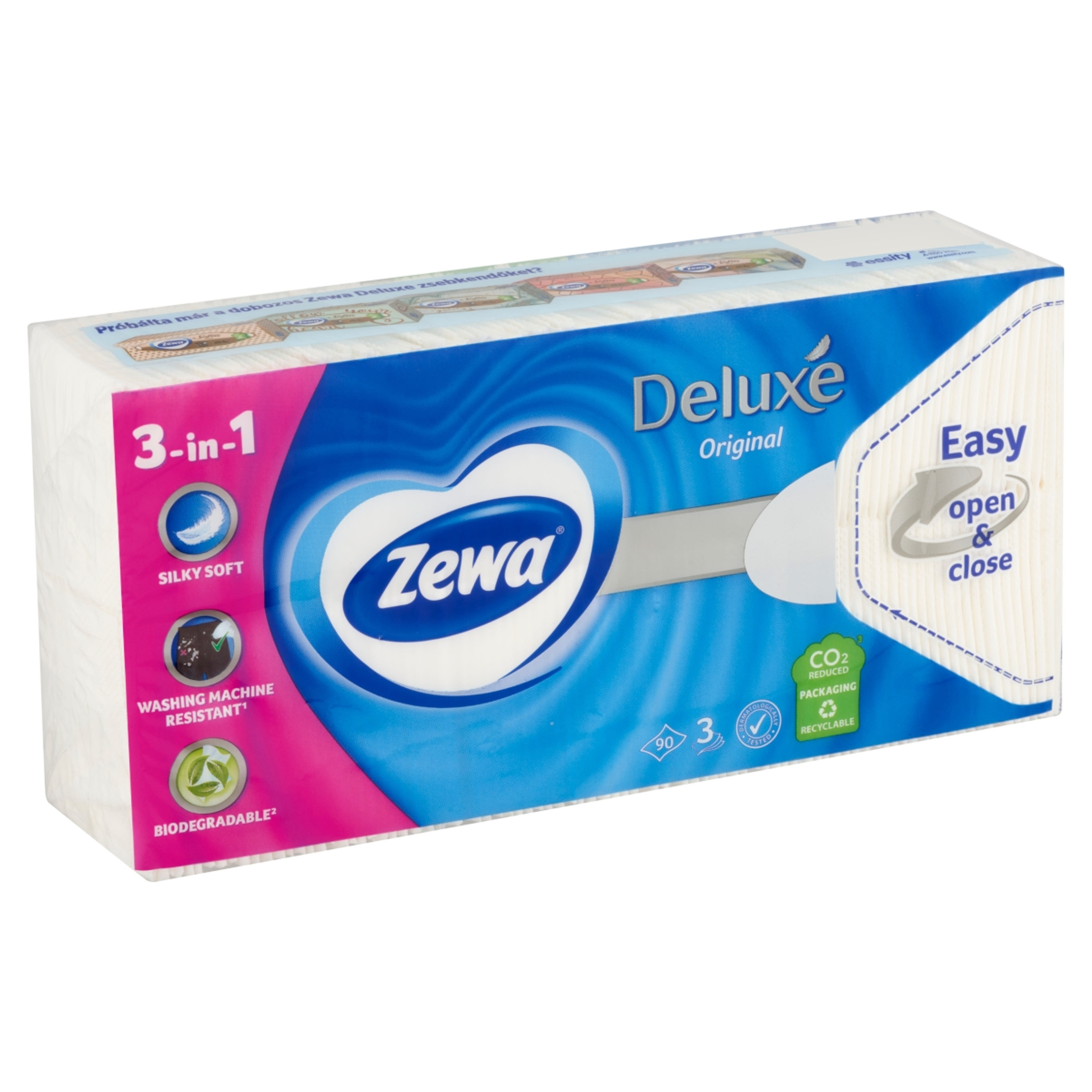 Zewa Deluxe 3 Rétegű Illatmentes Papírzsebkendő - 90 db-2