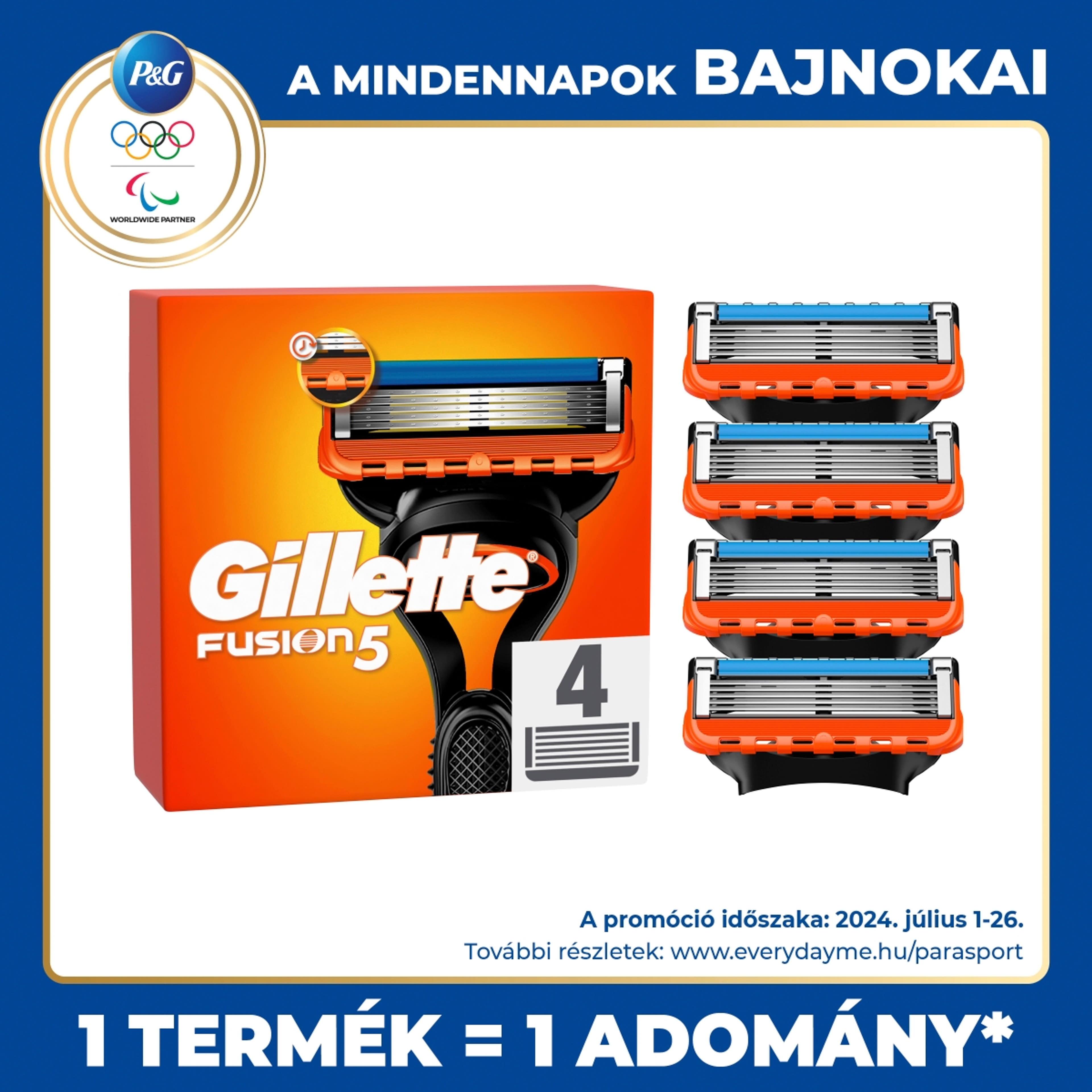 Gillette Fusion 5 pengés borotvabetét - 4 db