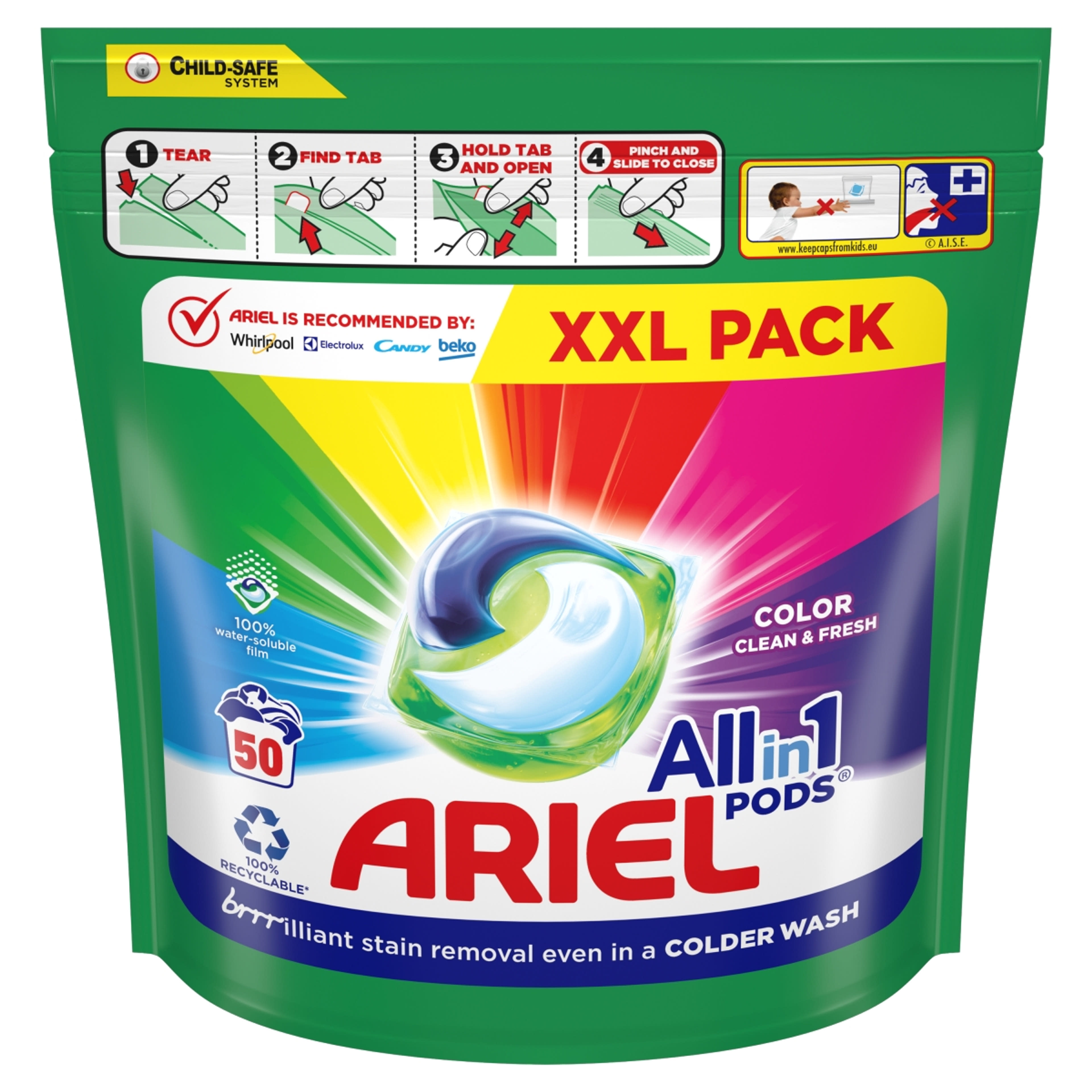 Ariel All-in-1 Color mosókapszula 50 mosás - 50 db