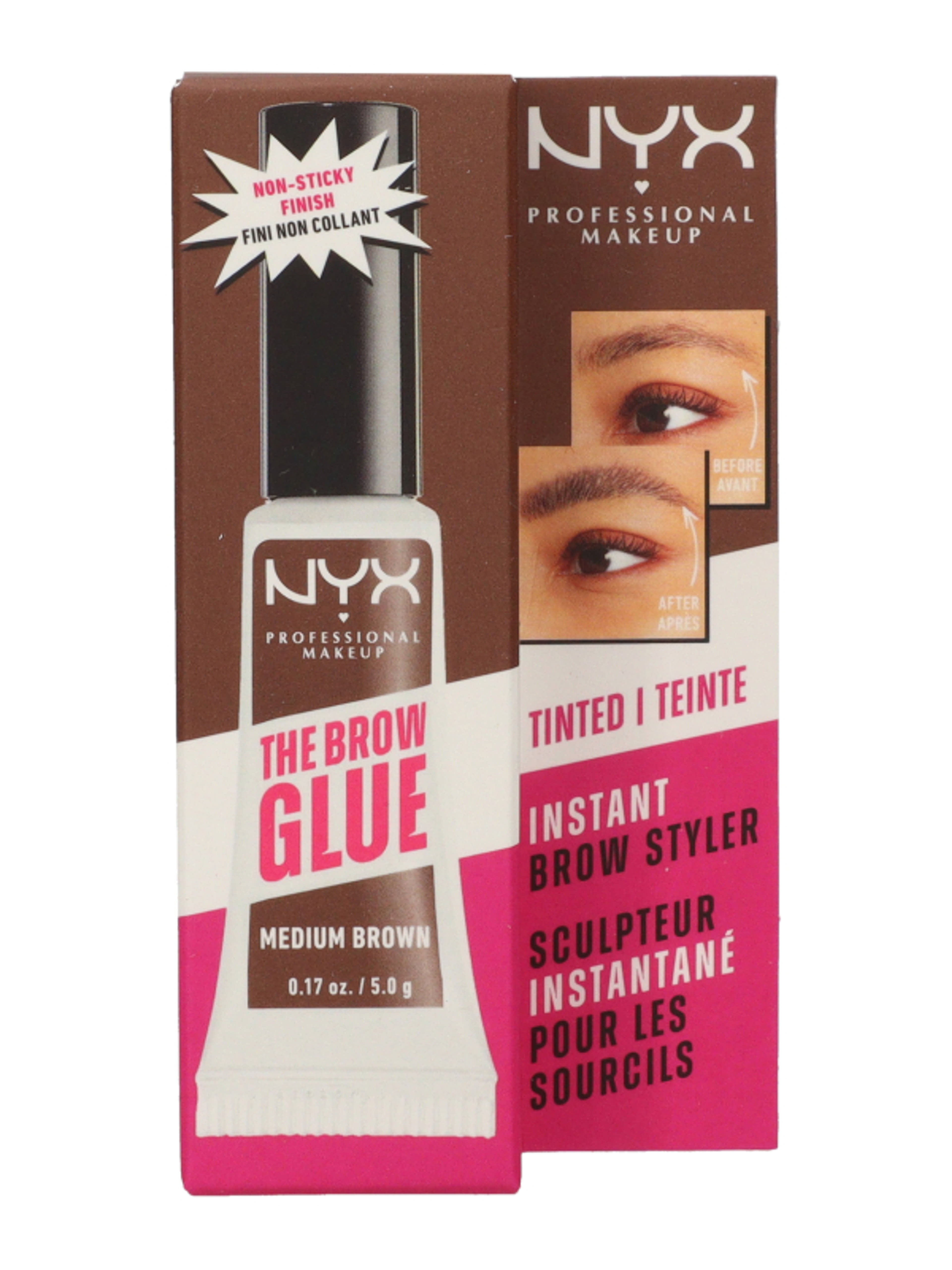 NYX Professional Makeup Brow Glue szemöldökformázó /warm brown - 1 db