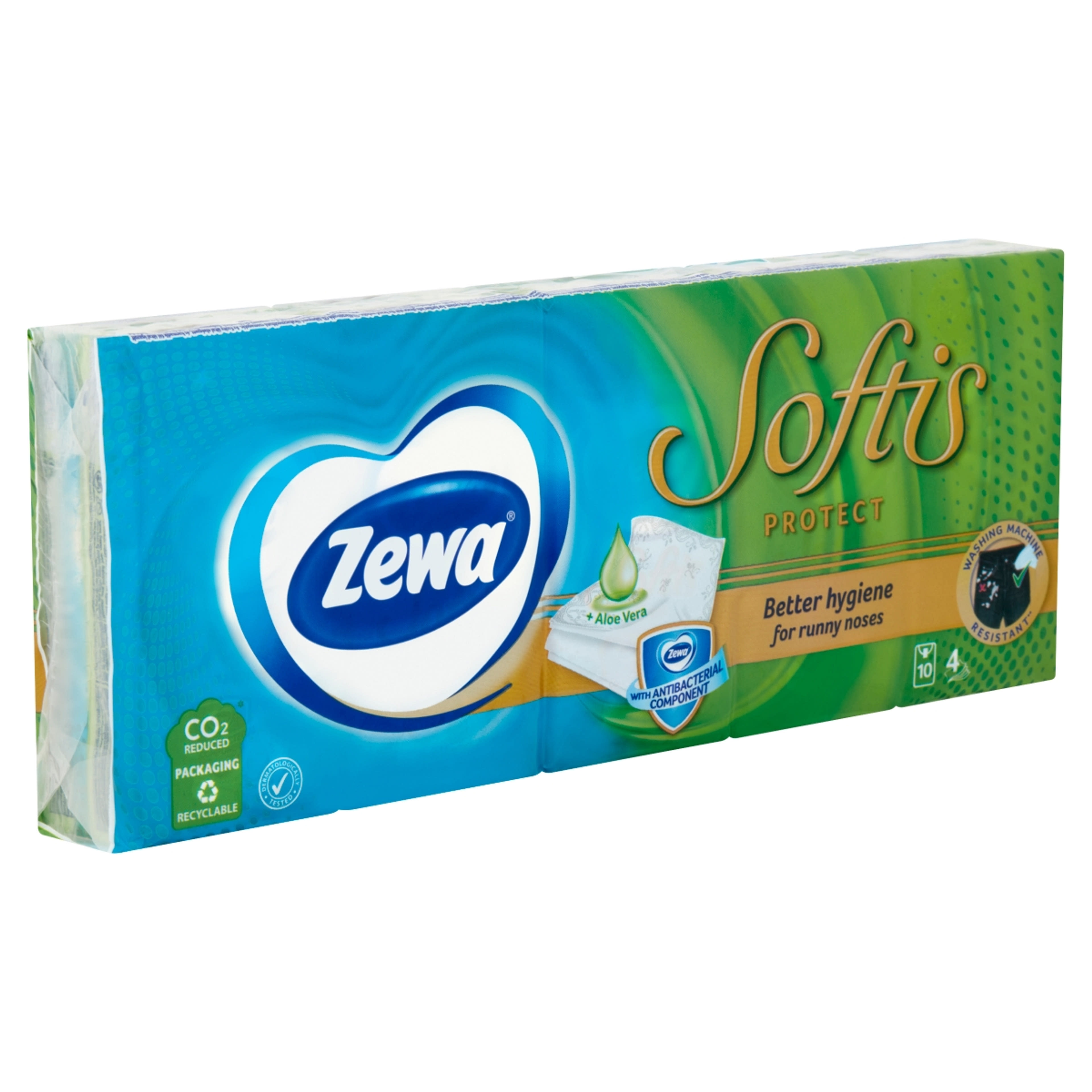 Zewa Softis Protect Illatosított 4 Rétegű Papírzsebkendő - 10x9 db-2