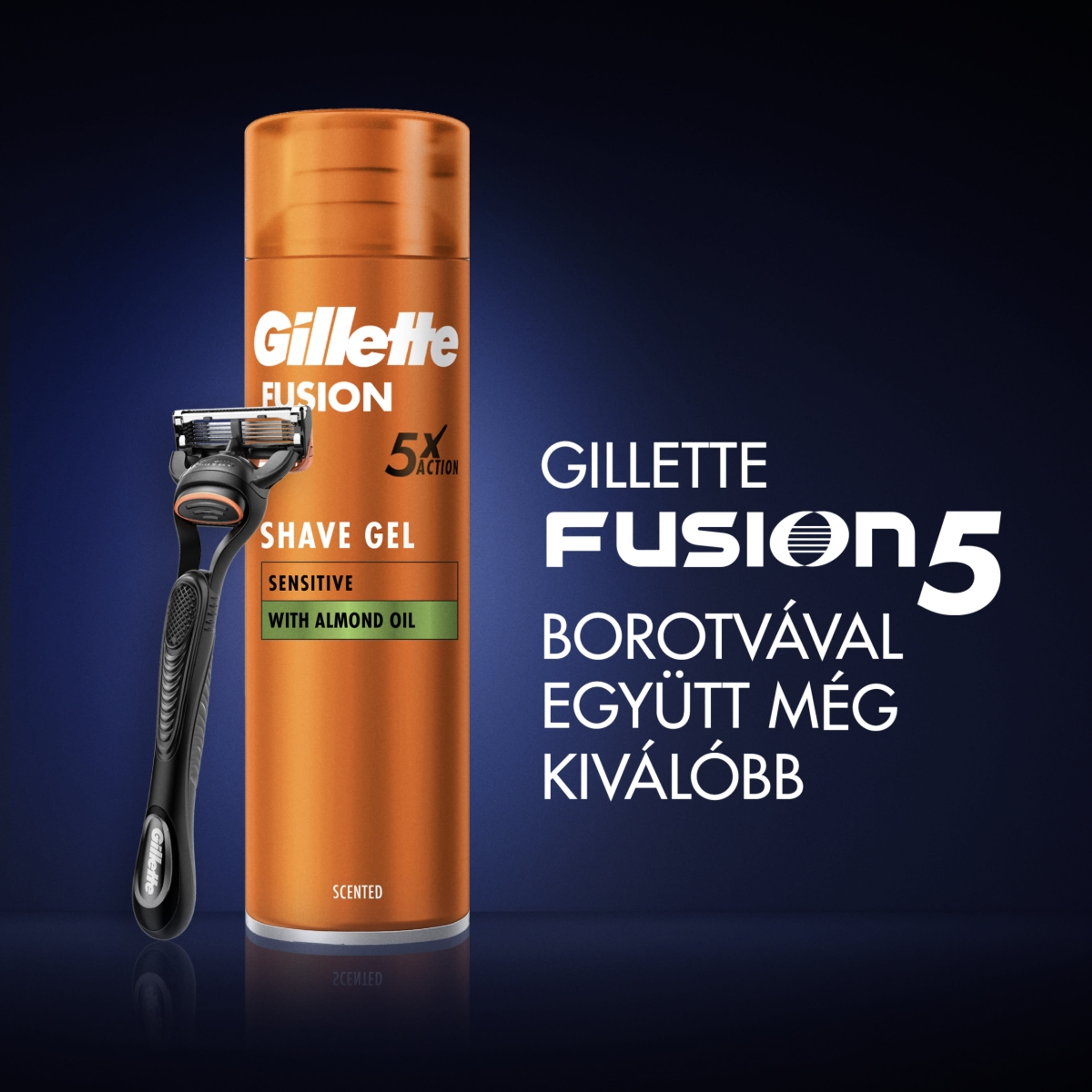 Gillette Fusion Skin Sensitive borotvazselé, mandulaolajjal - 200ml-8