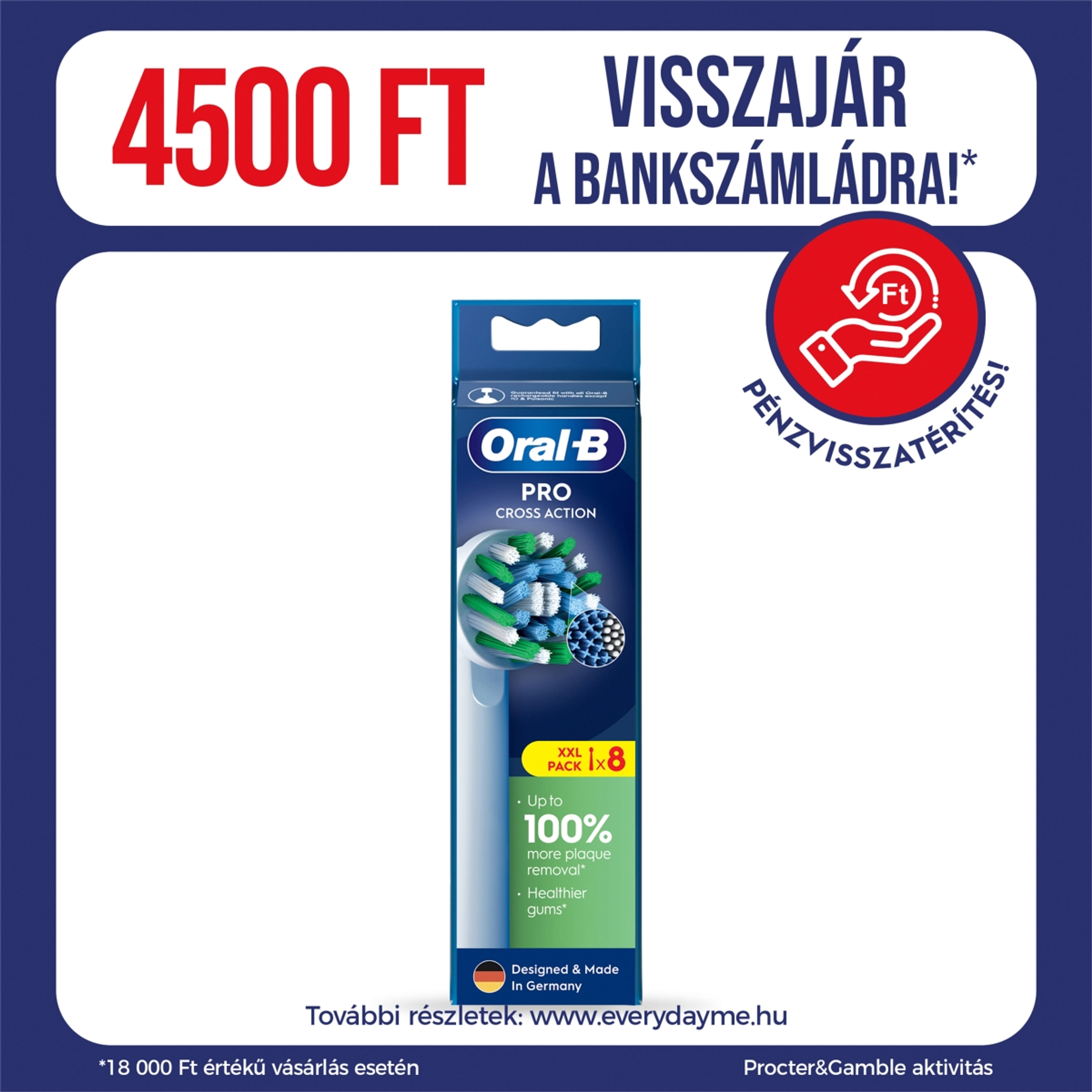 Oral-B Pro Cross Action fogkefefej - 8 db