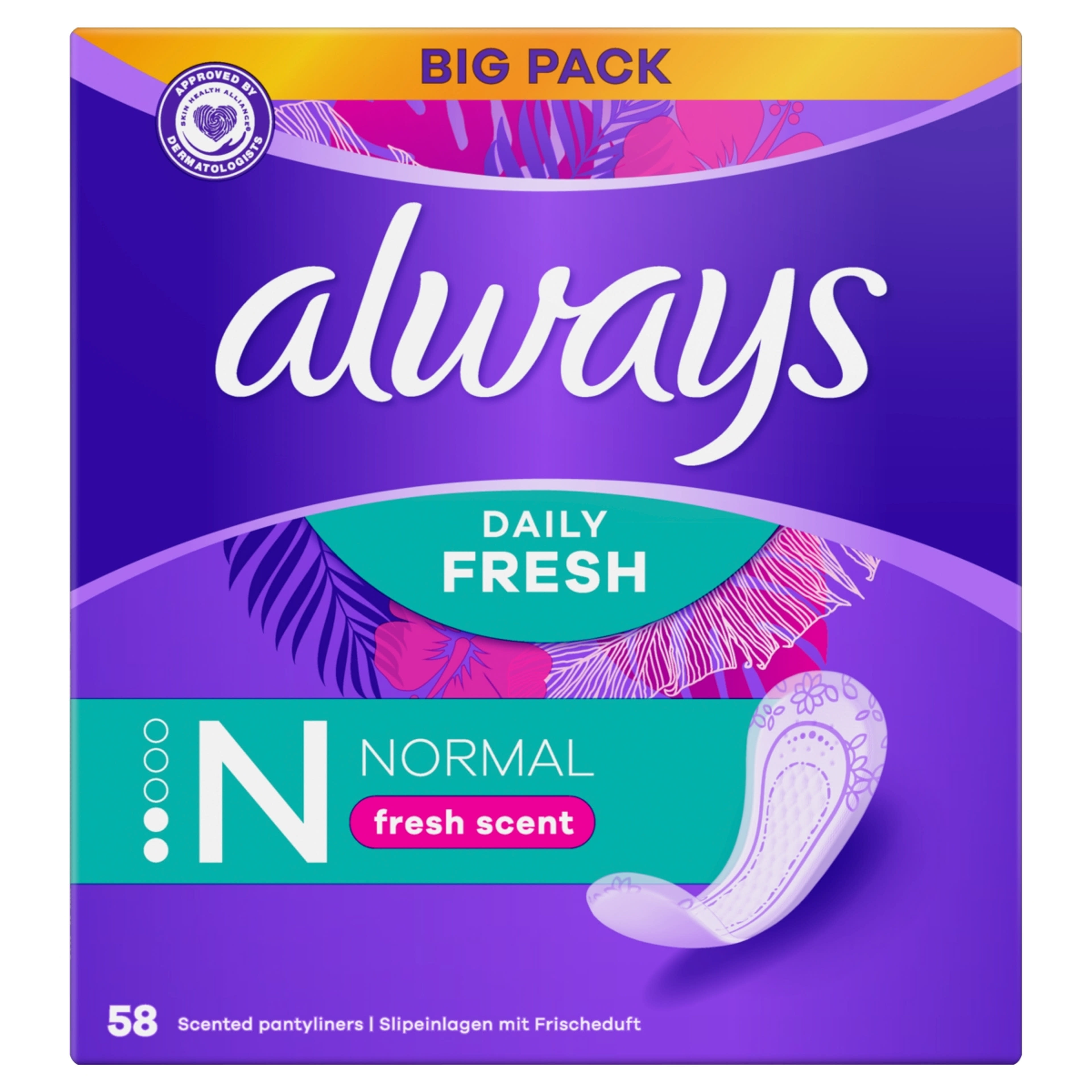 Always Dailies Fresh & Protect Normal Fresh tisztasági betét - 58 db
