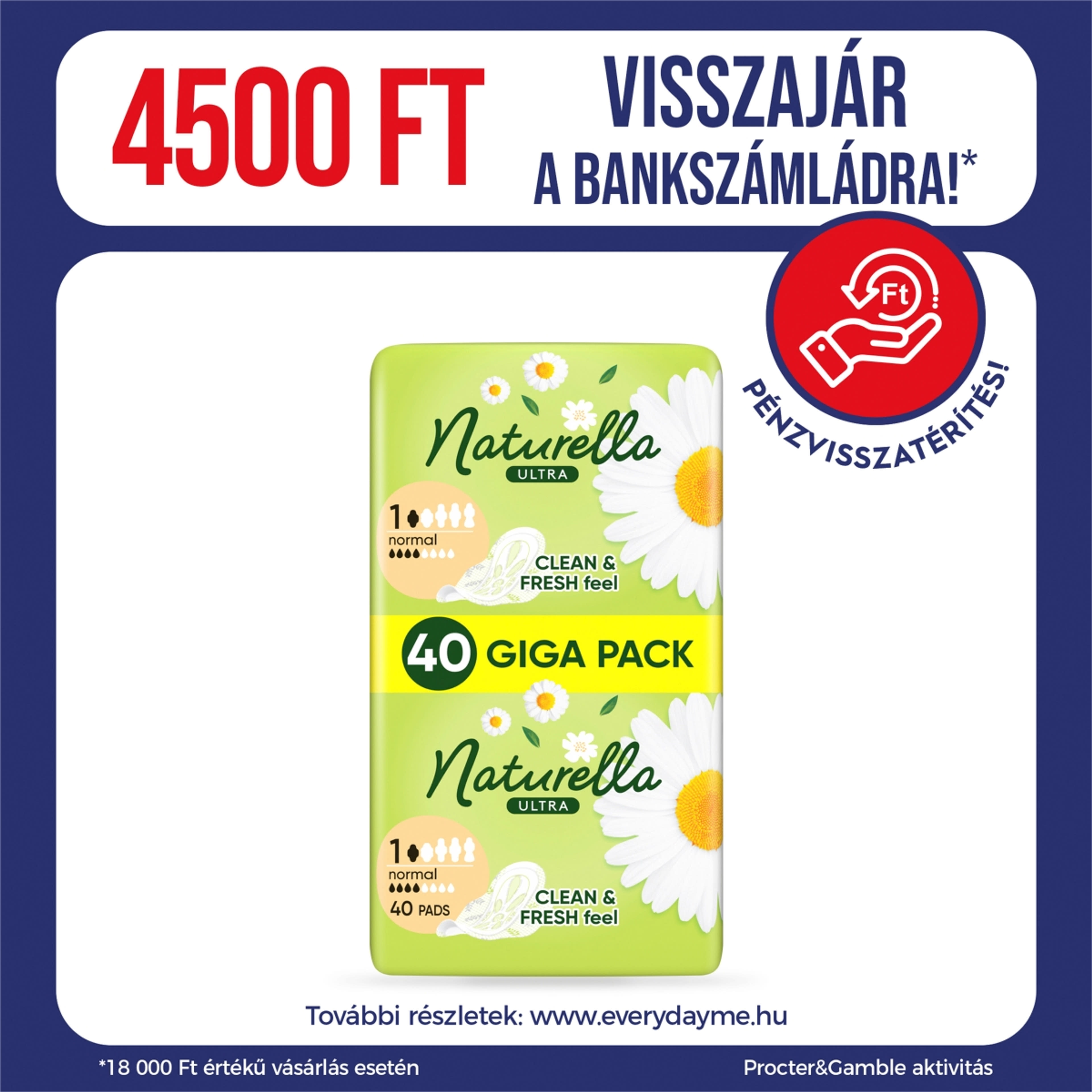 Naturella Ultra Normal szárnyas egészségügyi betét - 40 db