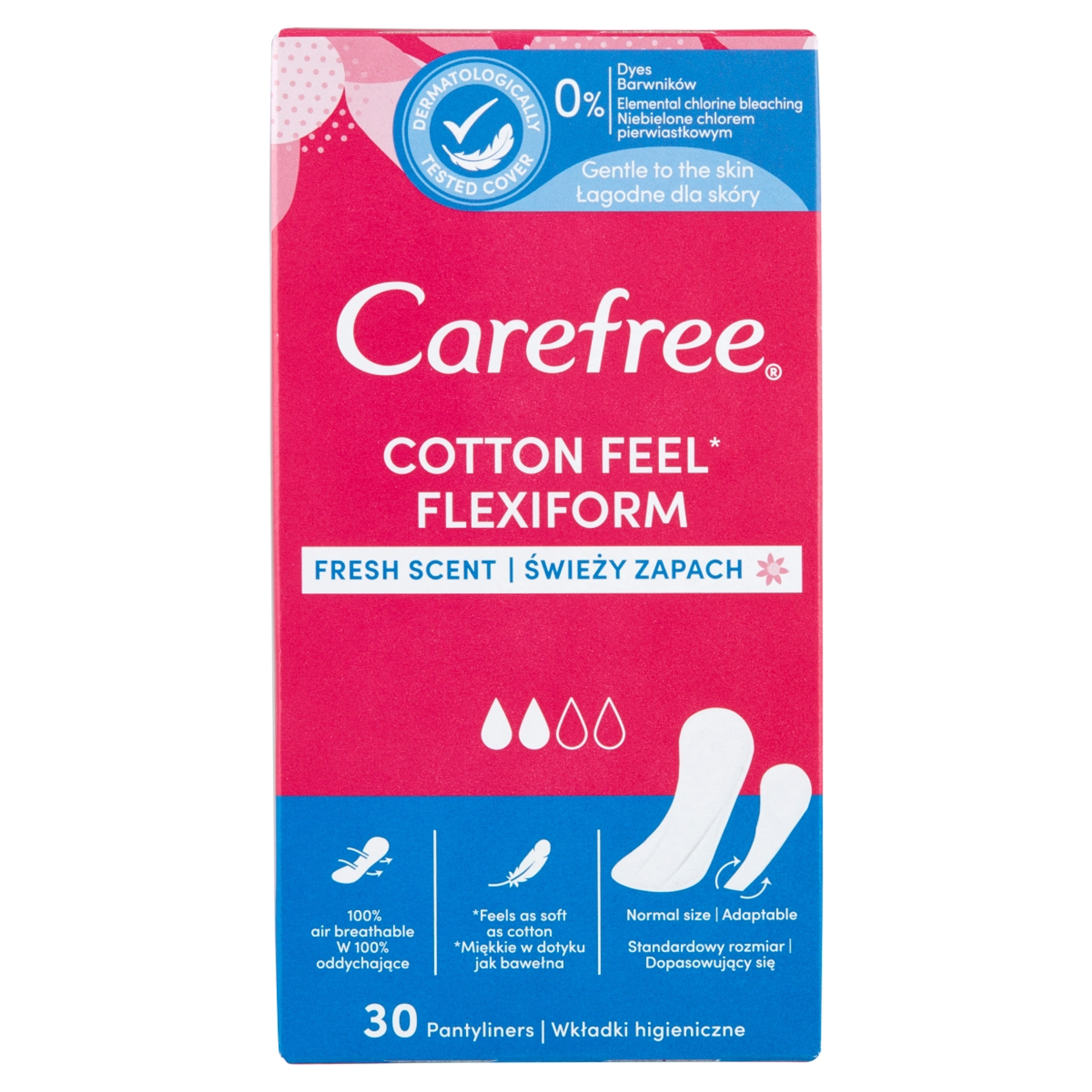 Carefree Cotton Flexiform tisztasági betét friss illattal - 30 db