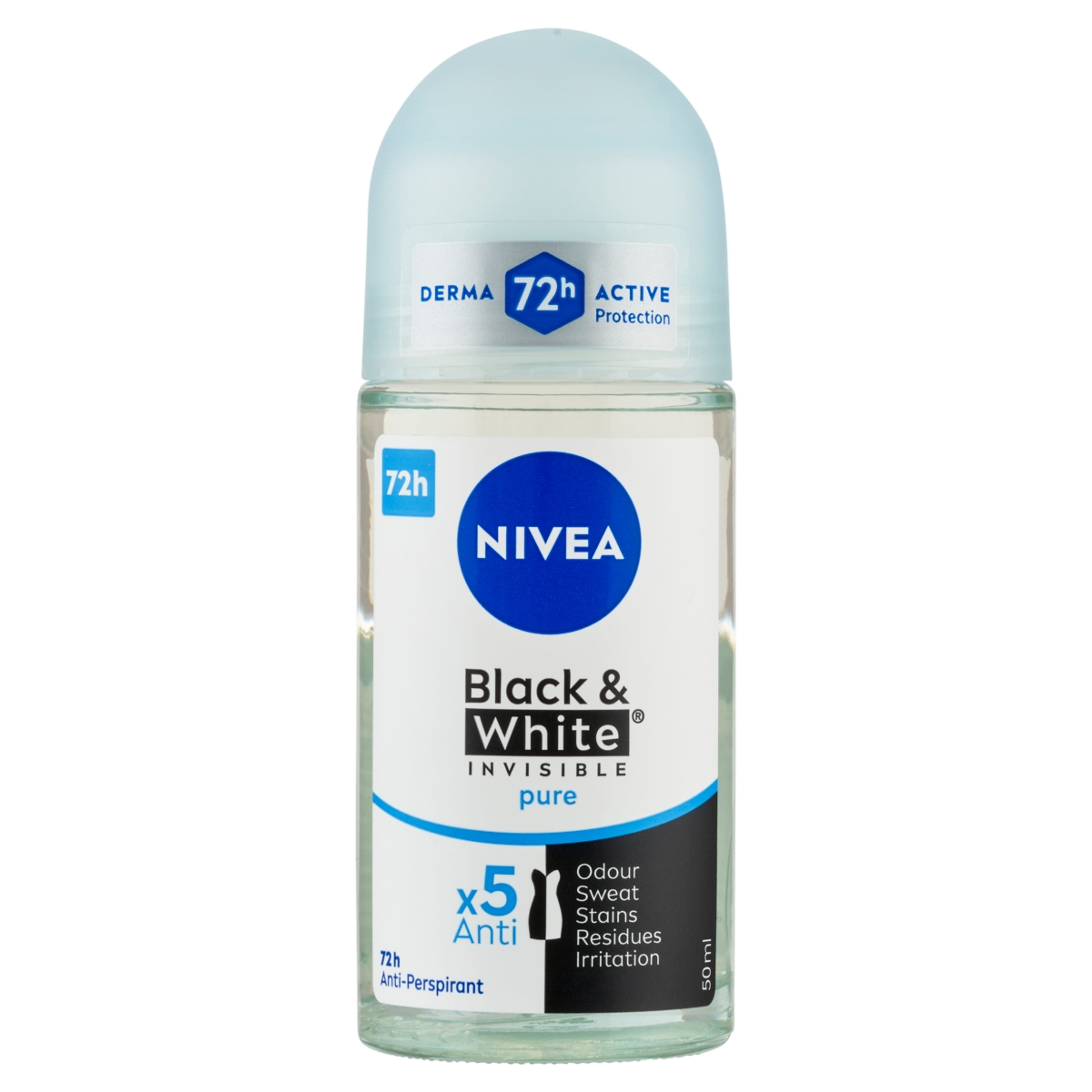 NIVEA Izzadásgátló golyós dezodor Black & White Invisible Pure - 50 ml