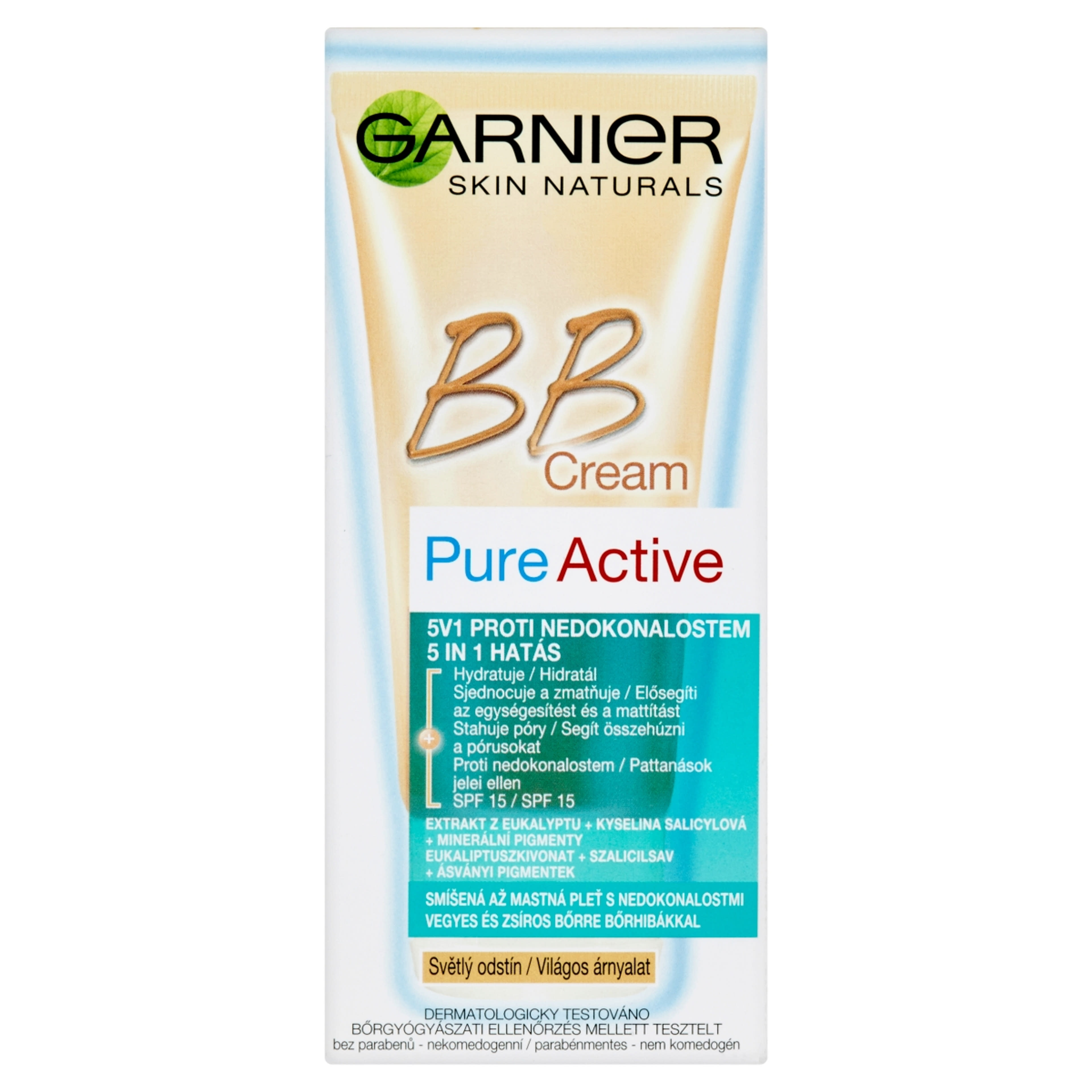 Garnier Pure Active 5IN1 BB krém zsíros és problémás bőrre - világos árnyalat - 50 ml-1