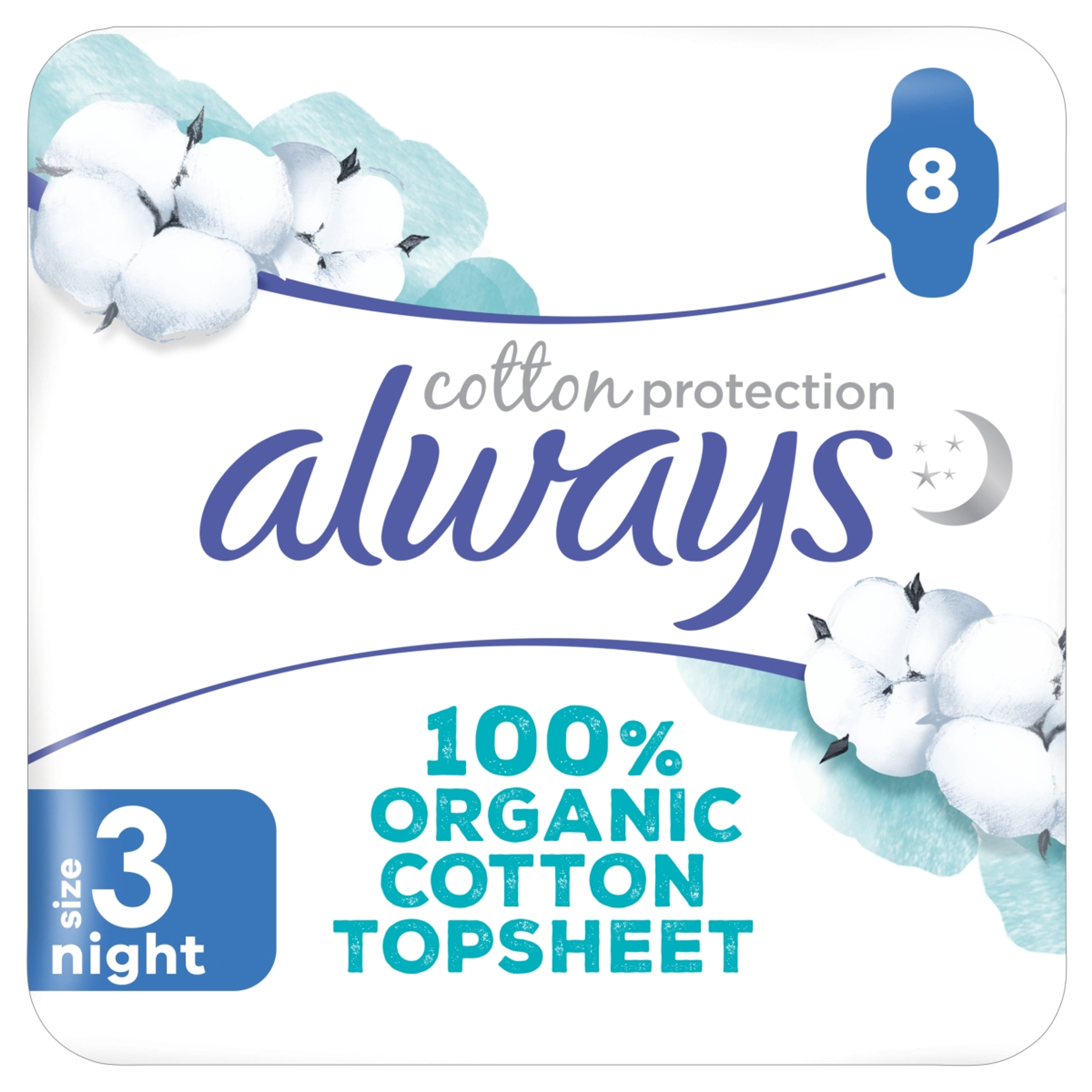 Always Cotton Protection Ultra Night egészségügyi betét - 8 db-10
